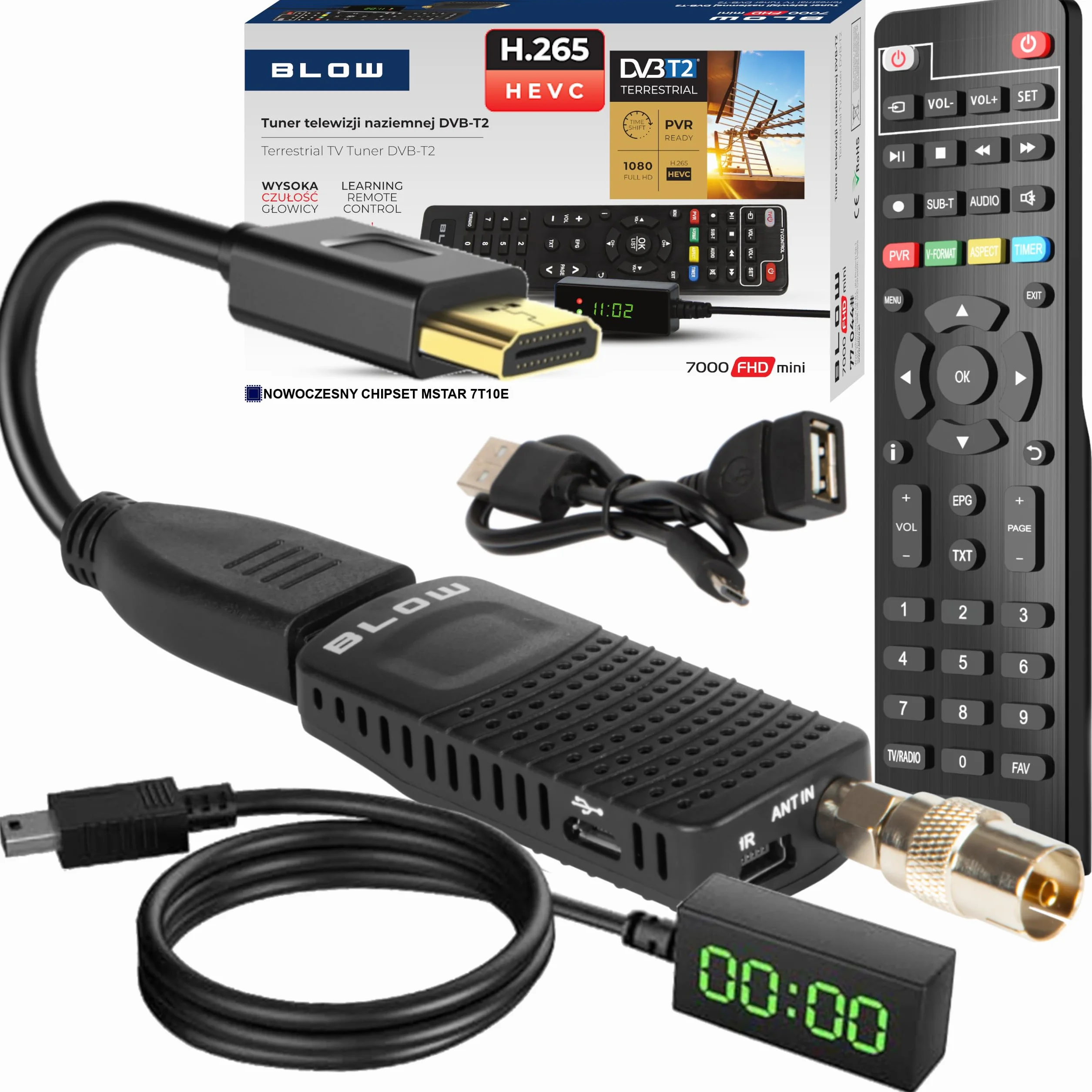 BLOW Tuner DVB-T2 7000FHD Mini H.265