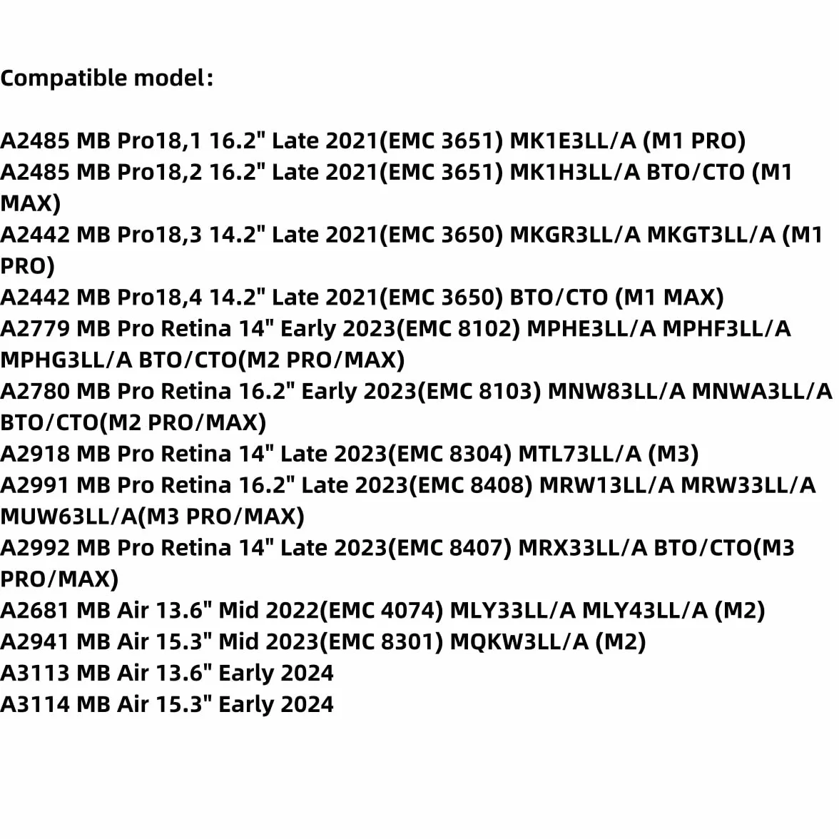 Zapasowa klawiatura pełny zestaw klawiszy i narzędzi pasuje do MacBooka Air 34.5 cm Model A2681 EMC 4074 MLY33LL/A MLY43LL/A 38.9 cm Model A2941 EMC 8301 MQKW3LL/A (M2) Mid 2022 2023 roku (czarna)