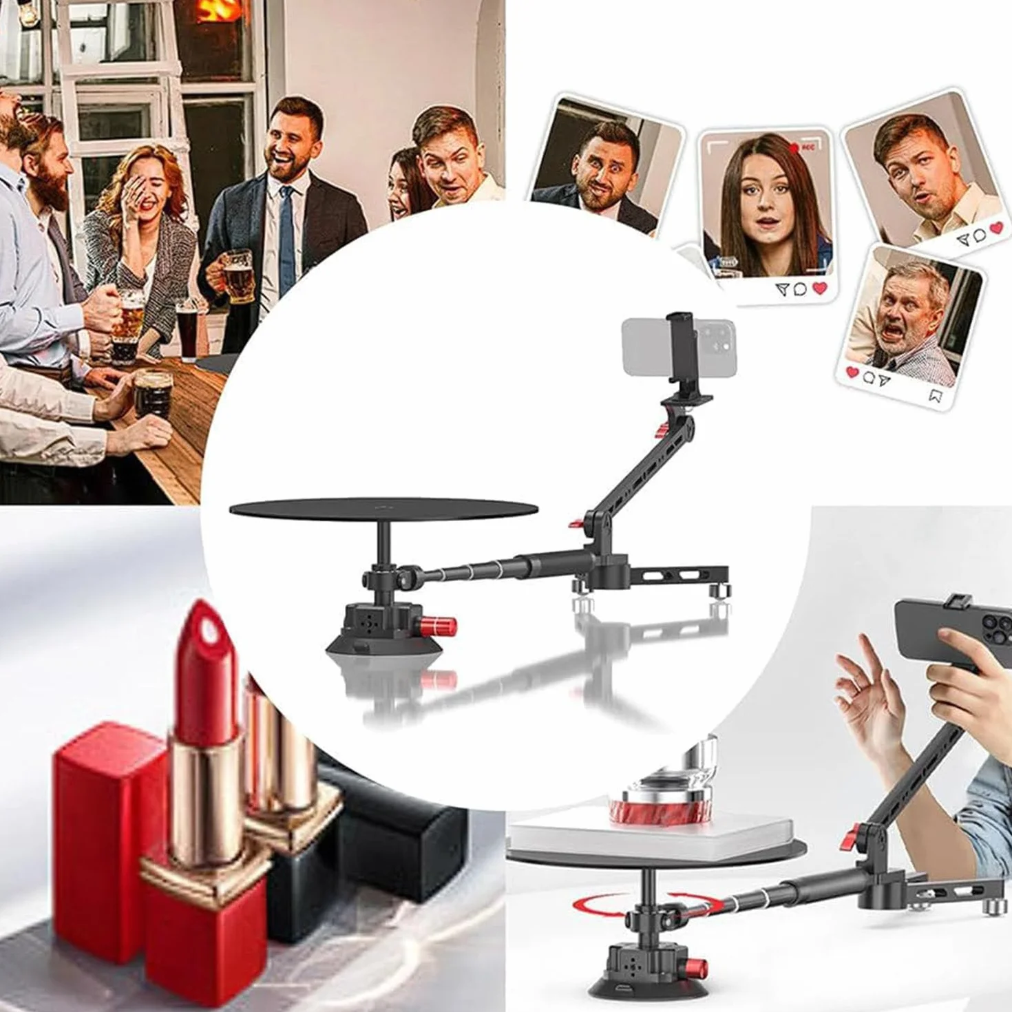 360 Stopni Profesjonalny Obrotowy Stół Fotograficzny,360 Stopni Panoramiczna Platforma Fotograficzna,360° Obrotowy Aparat, Regulowany Kąt Filmowania,Do Fotografii Produktowej/Filmowania/Robienia Zdjęć