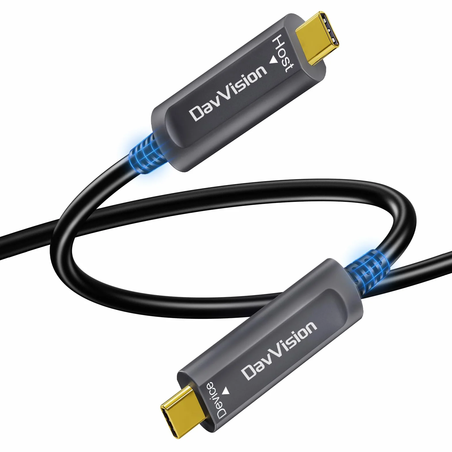 kabel USB C światłowodowy 20m, 10 Gb/s USB 3.2 Gen2 typu C z niemieckim chipem SiliconLine, ultracienki i długodystansowy dla kamery Logitech 4K, VR/AR, wideokonferencji, systemu