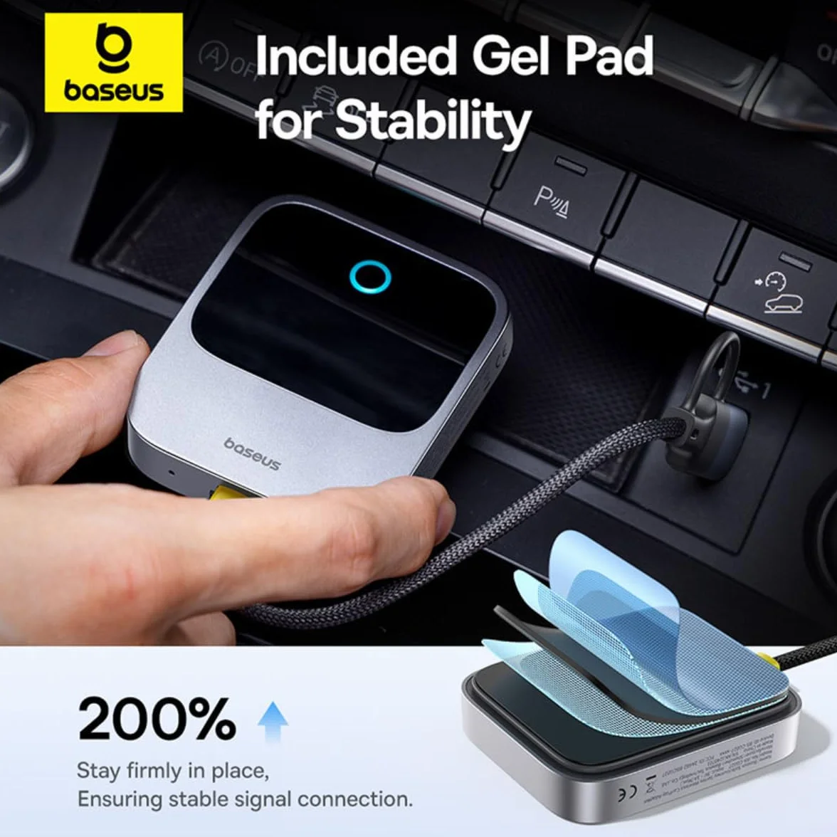 Baseus Bezprzewodowy adapter Carplay serii Safejourney Space Gre