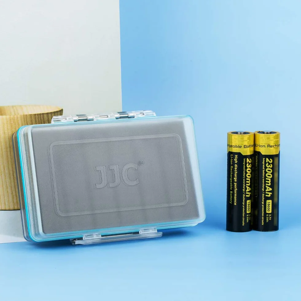 JJC 18650 Etui na Baterie Etui na Baterie na 6 Sztuk Baterii 18650 i Wszystkich Baterii Podobnego Rozmiaru, Etui do Przenoszenia Baterii Organizer