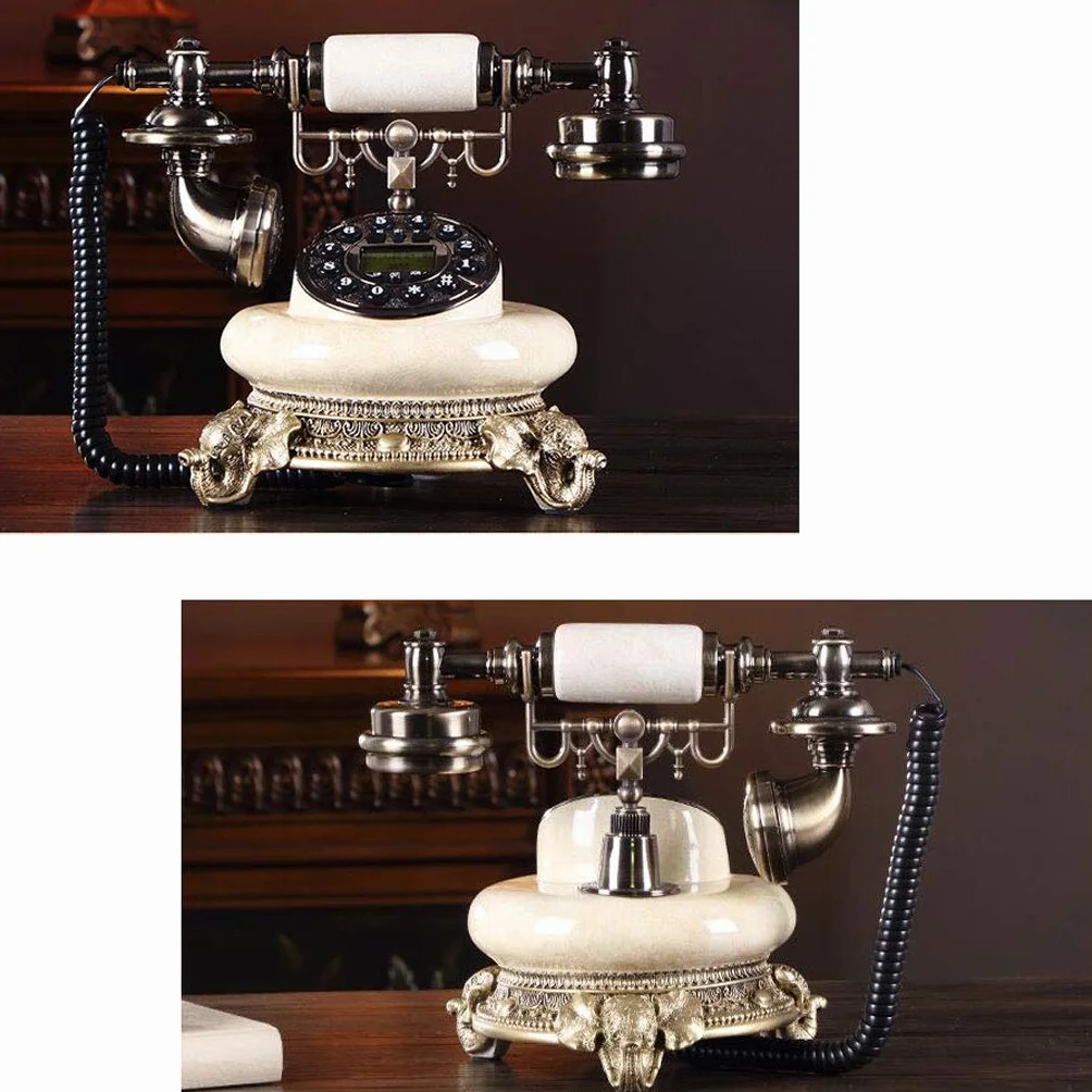 Zabytkowy telefon Retro moda domowa kreatywny kabel biurowy naprawiono zabytkowy stacjonarny