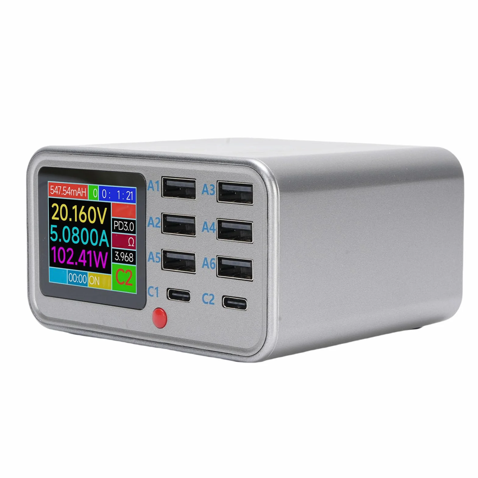 Bewinner 100 W, Mocna, 8-portowa Stacja ładująca USB z bezprzewodową podkładką, Stacja Szybkiego ładowania QC3.0 PD do Telefonów, Tabletów, urządzeń (wtyczka UE)