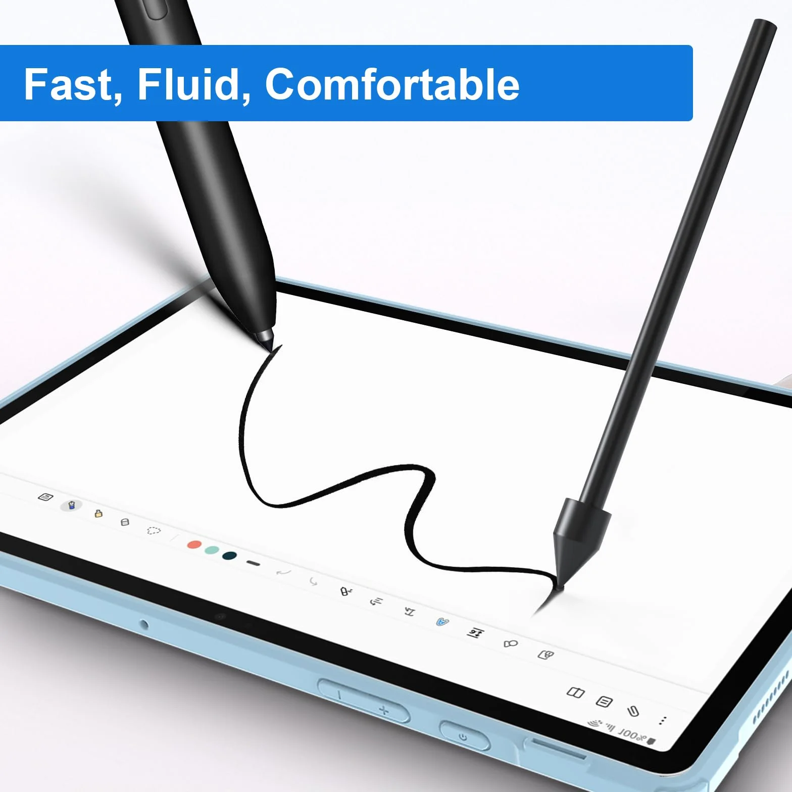 5 wymiennych miękkich końcówek do Samsung S Pen kompatybilne z Galaxy Tab S10, S9, S8, S7, S6 Lite, S25/S24/S23/S22 Ultra, Note 20 i Kindle Scribe Pen, 5 sztuk, czarne