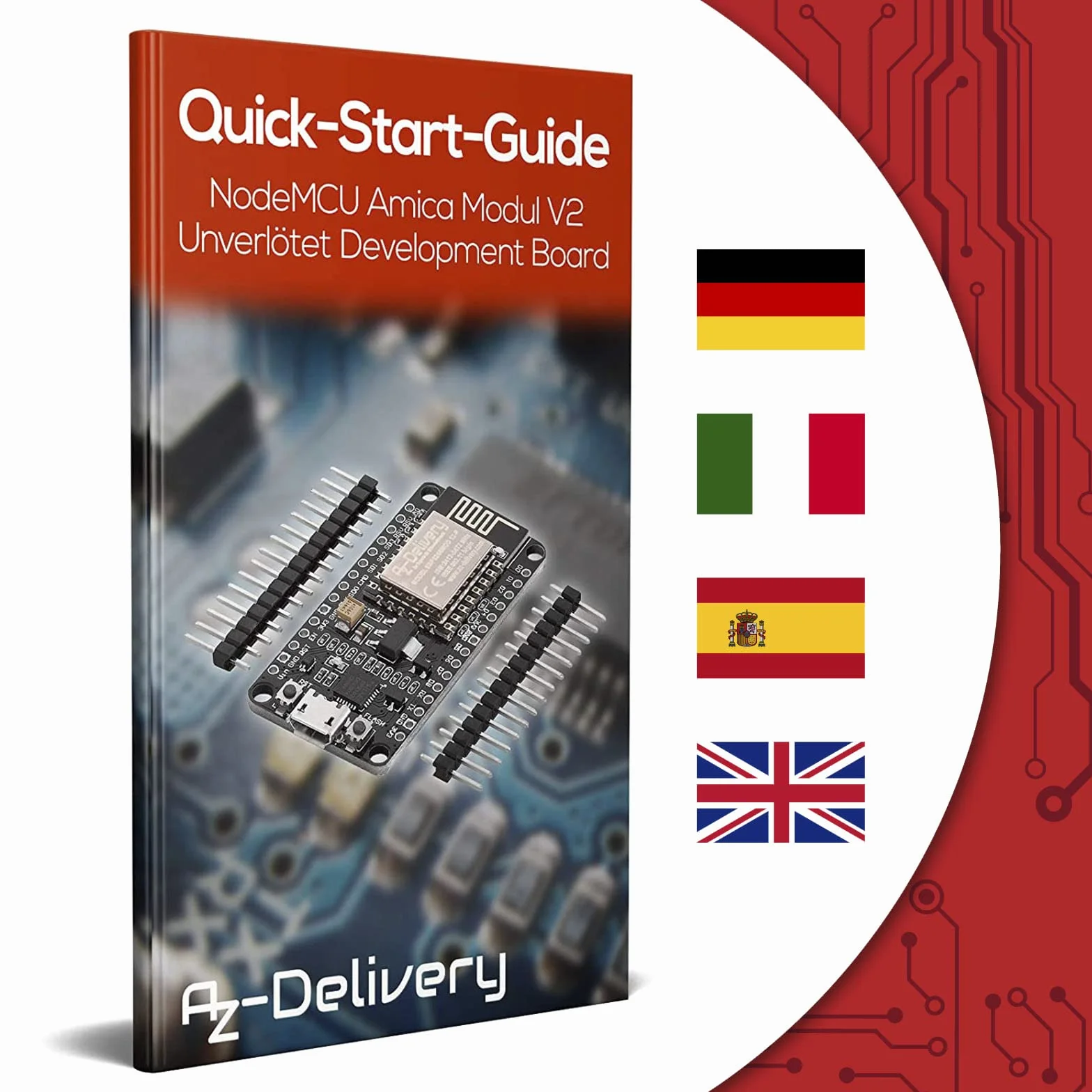 AZDelivery 3 x NodeMCU V2 WiFi Amica ESP8266 ESP-12F Development Board z CP2102 kompatybilny z Arduino nielutowane wersja w tym E-Book!