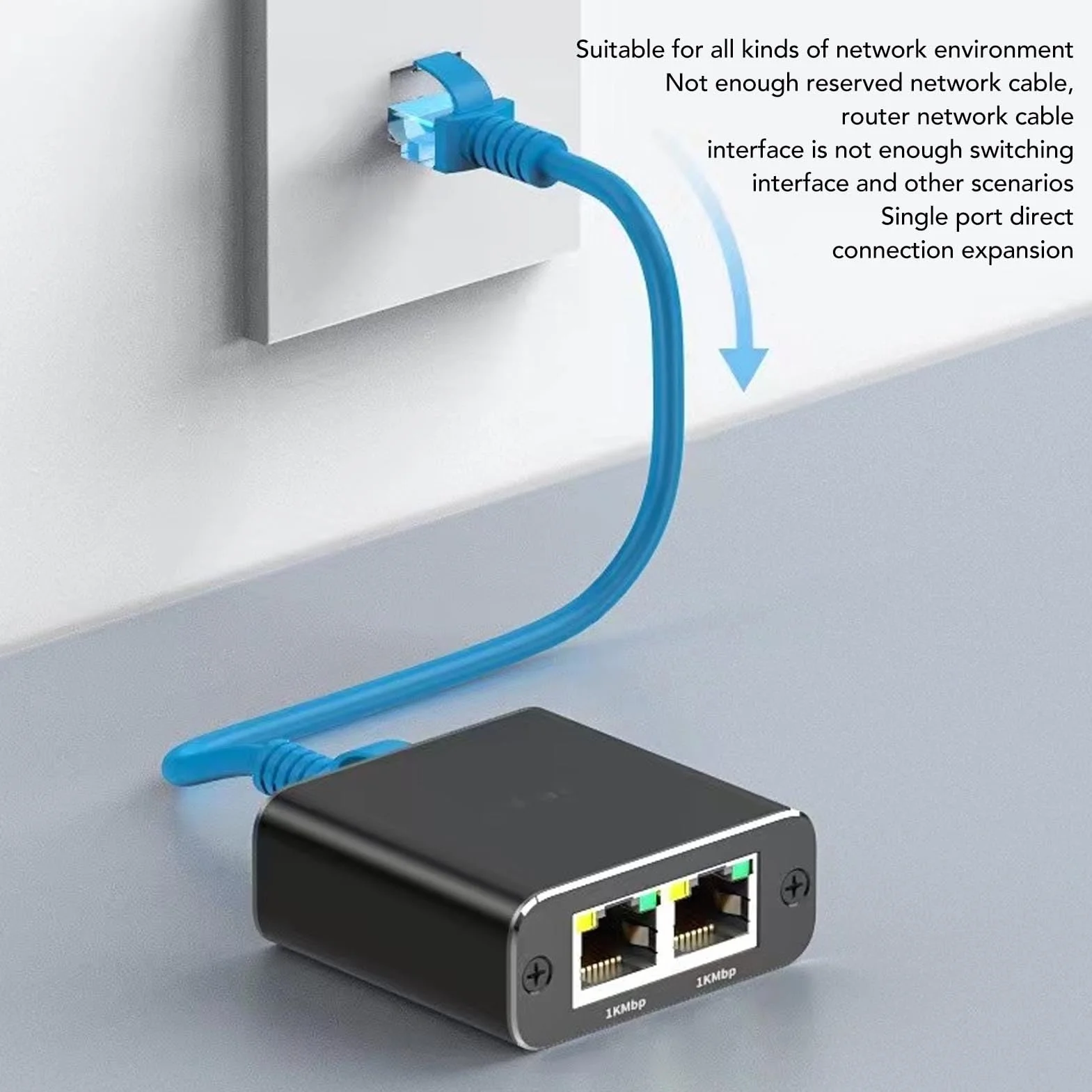 Rozdzielacz Sieciowy RJ45 Gigabit Ethernet 1000 Mb/s 1 do 2 Cat5 Cat6 Cat7