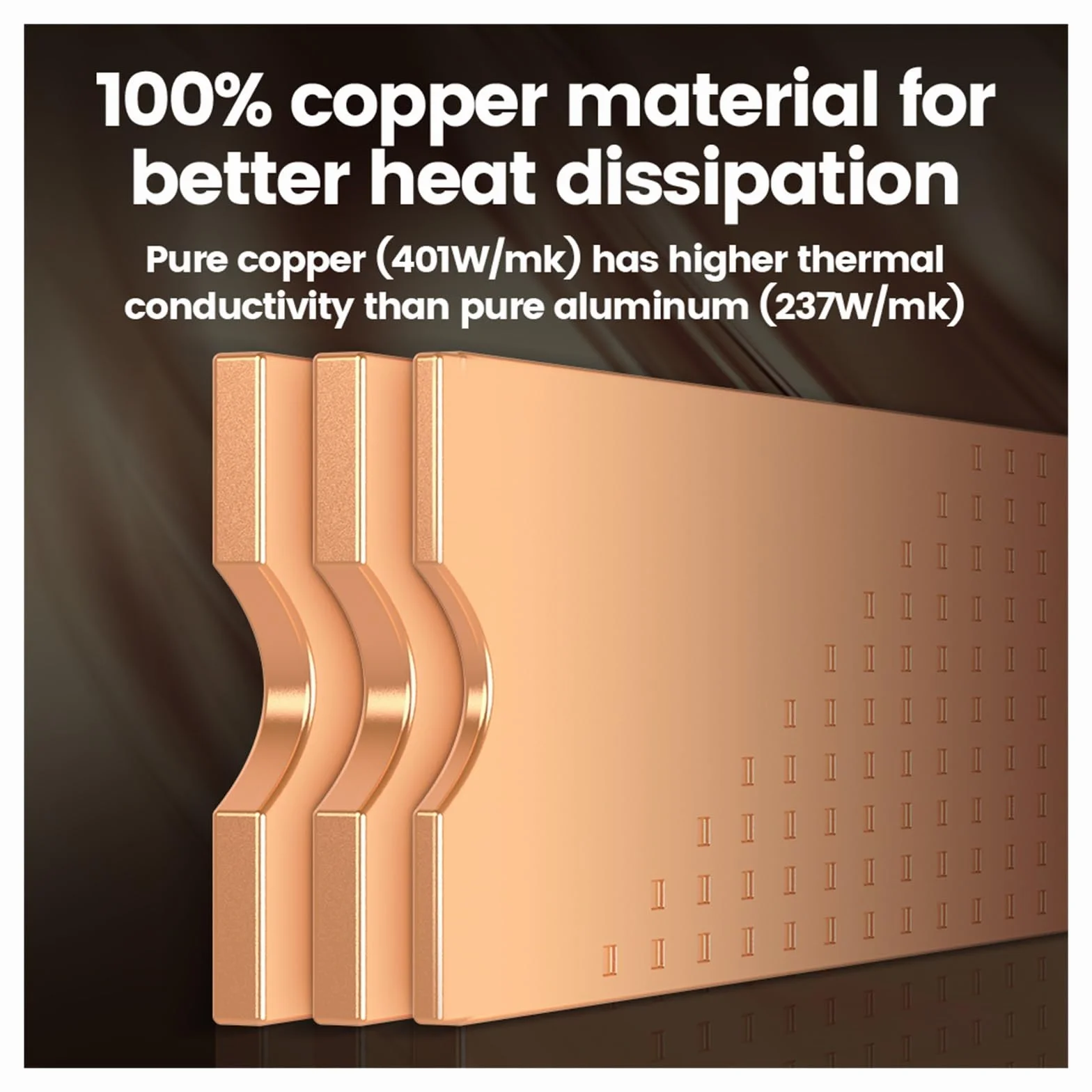 Radiator miedziany M.2, 3 szt. 2280 SSD Miedziana podkładka cieplna podkładka termiczna do laptopa stacjonarnego (kolor: COPPER 2)