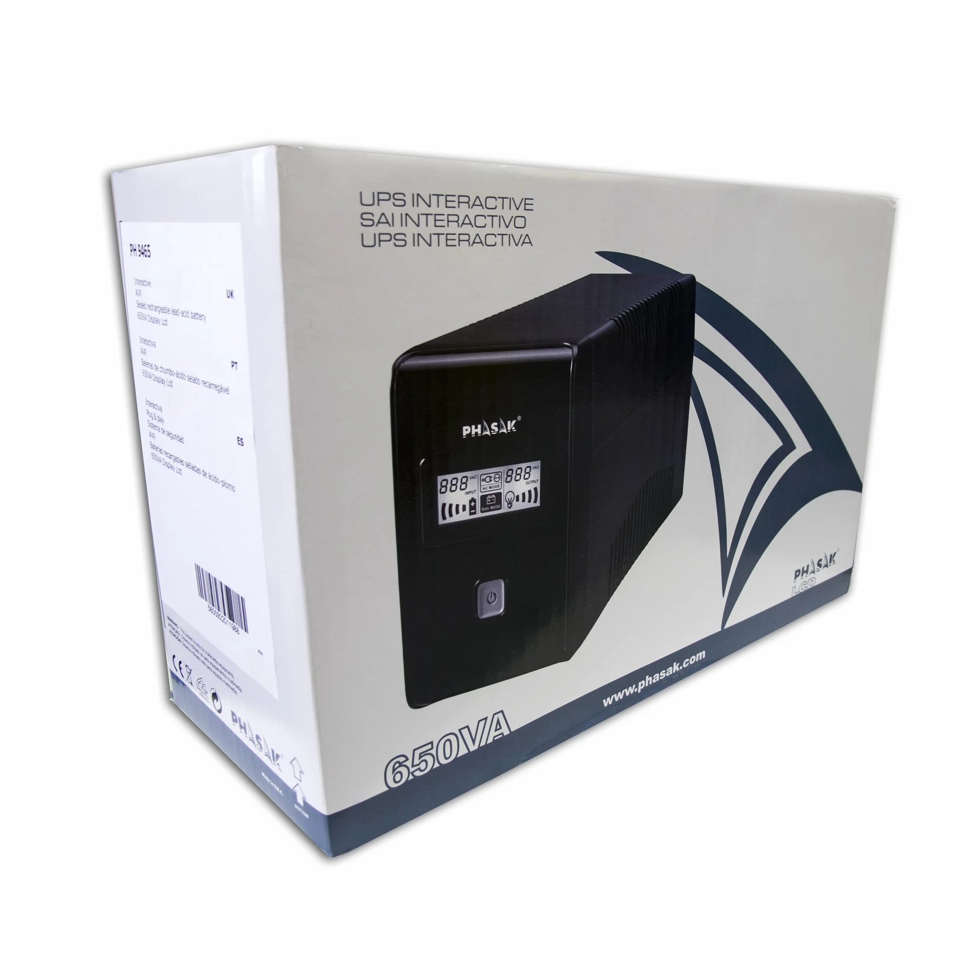 Phasak PH 9465 – zasilanie bez przerwy (650 VA, LCD, USB, RJ45)
