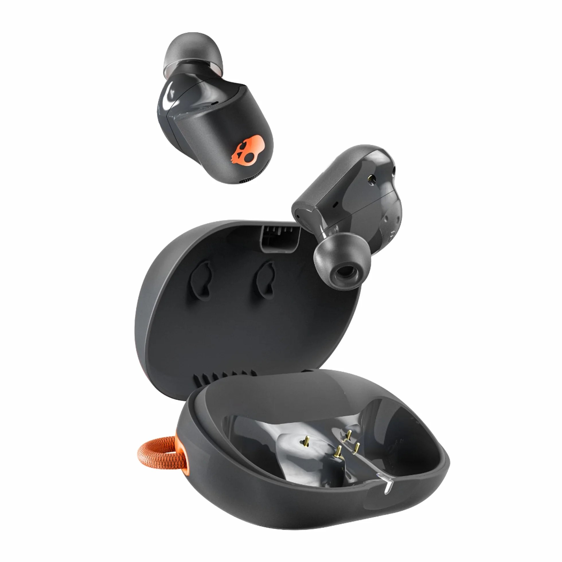 Skullcandy Sesh ANC Active, Bezprzewodowe Słuchawki Douszne z Aktywną Redukcją Szumów, 48 godz. Słuchania, Mikrofon, Obsługa iPhone’a, Androida i urządzeń Bluetooth – czarny/pomarańczowy