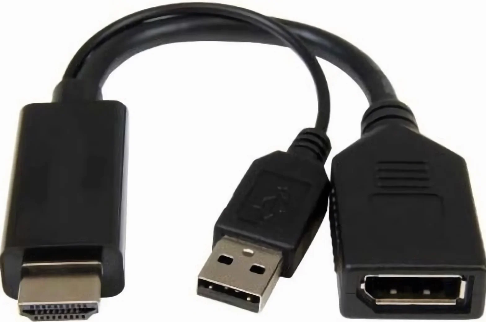 LINK LKADAT20203 3 aktywne adaptery HDMI męskie → DisplayPort 1.2 żeński 4K - ze złączem USB - kompatybilny z komputerem PC, notebookiem, monitorem