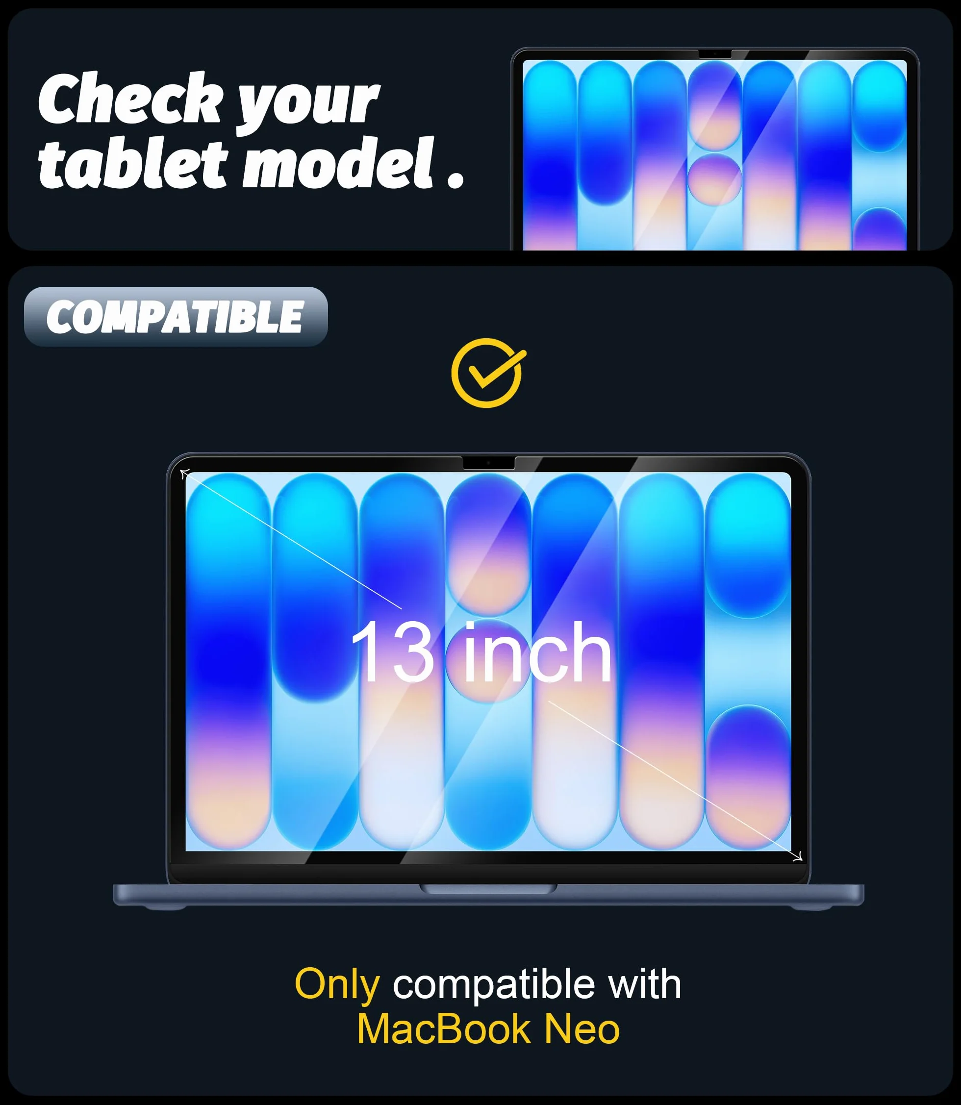 NEWZEROL 2 sztuki szkła ochronnego na wyświetlacz, kompatybilne z Apple macbook neo 2026, folia ze szkła hartowanego, odporne na zarysowania, wysoka rozdzielczość 9H, ultra przezroczyste szkło