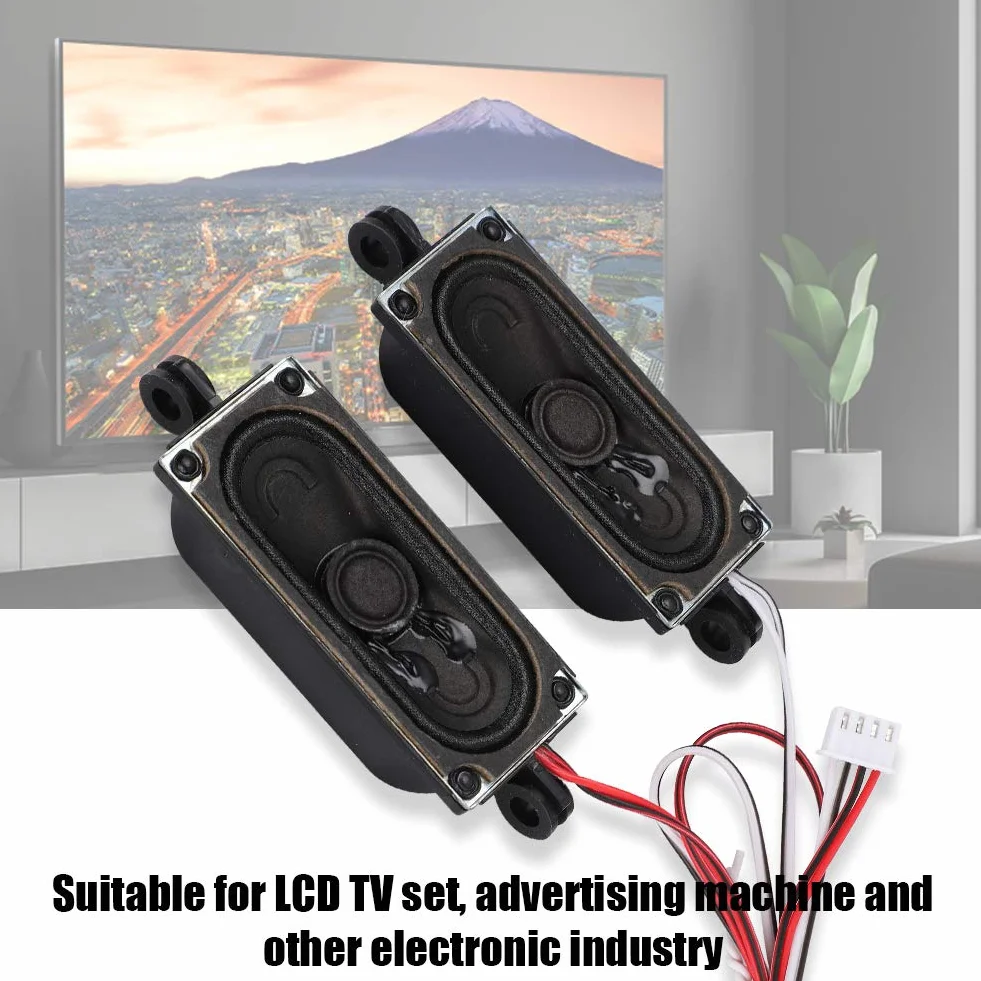 2 szt. Głośnik TV Box 4 Ohm 5 W, Wzmacniacz Dźwięku Głośnika z linią łączącą 40 Cm, Przezroczysty, Zamiennik Odtwarzacza Reklamowego W Telewizorze LCD