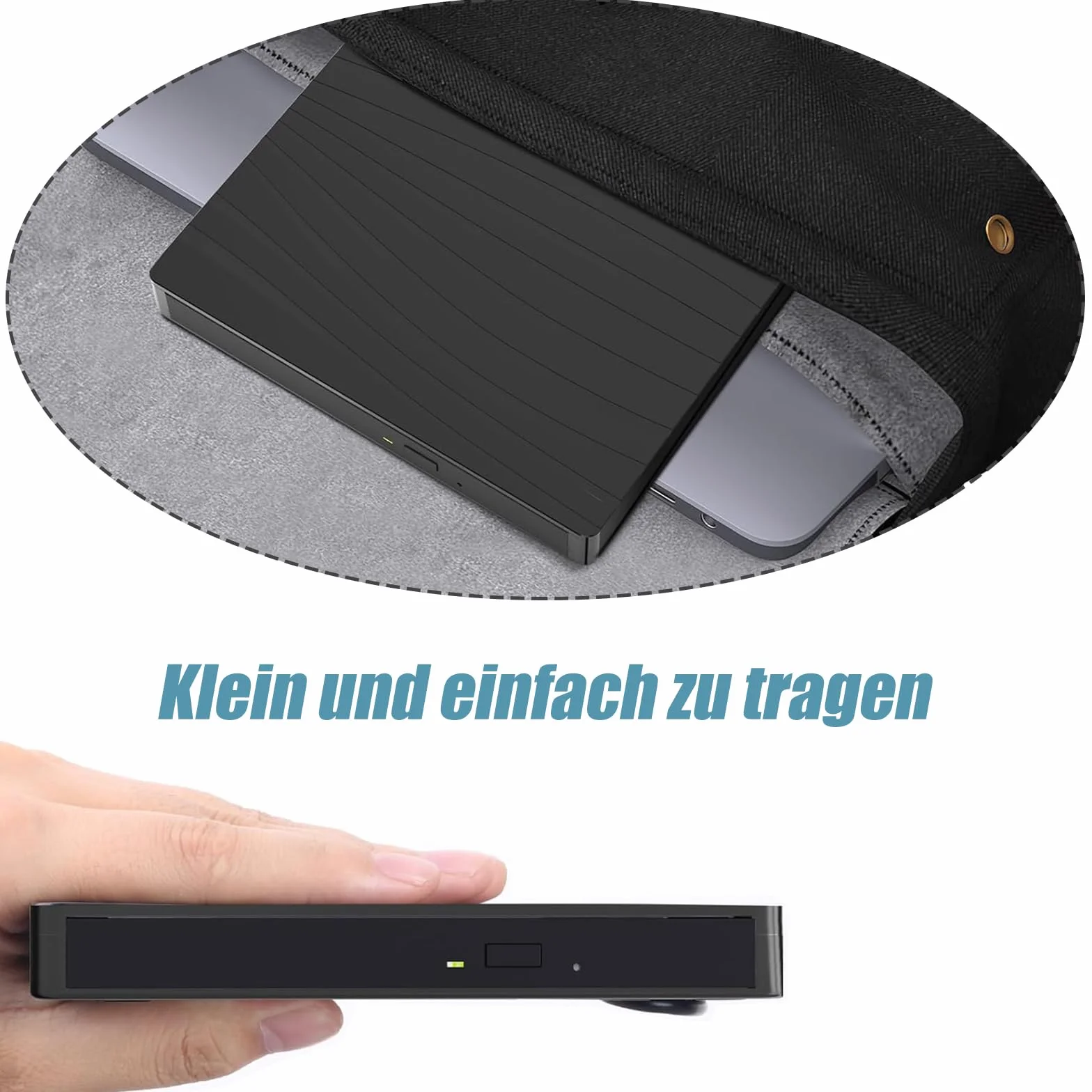 GERUI Zewnętrzny napęd DVD USB 3.0 typ C przenośny nagrywarka CD DVD +/-RW