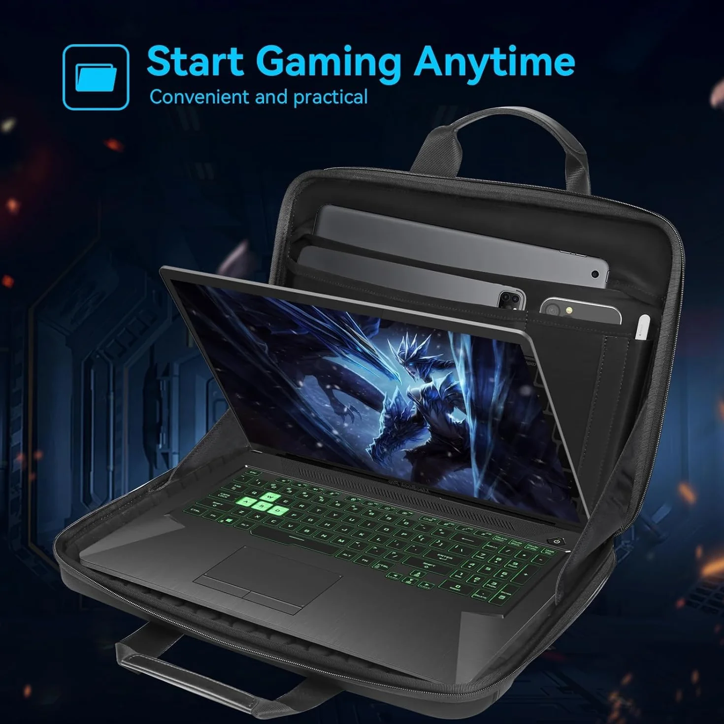 Smatree Twardy futerał na laptopa do gier, torba na laptopa EVA