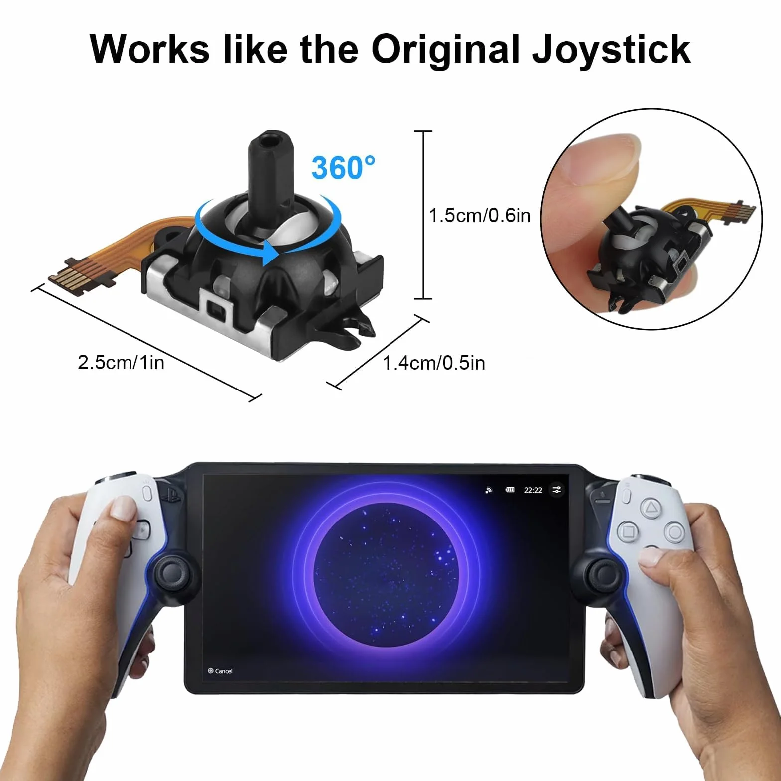 EEEKit Zamiennik Joysticków Modu Czujnikiem Analogowym 3D, Kije Kciuki Zestaw Naprawczy do Kontrolera PS5 Portal PSVR2, 2 Szt