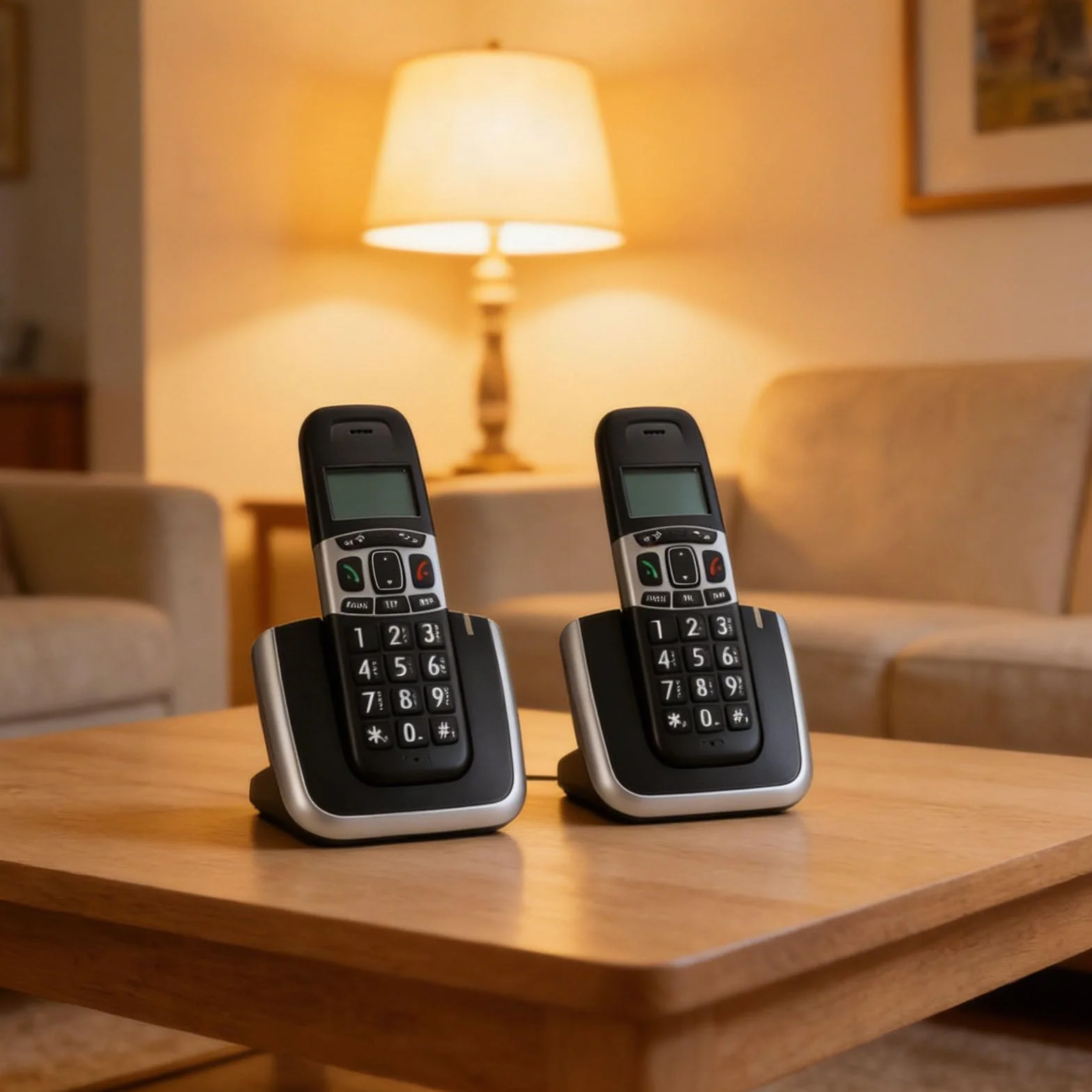 Asixxsix Bezprzewodowy Telefon Stacjonarny z 2 Słuchawkami, DECT 6.0 (wtyczka UE)