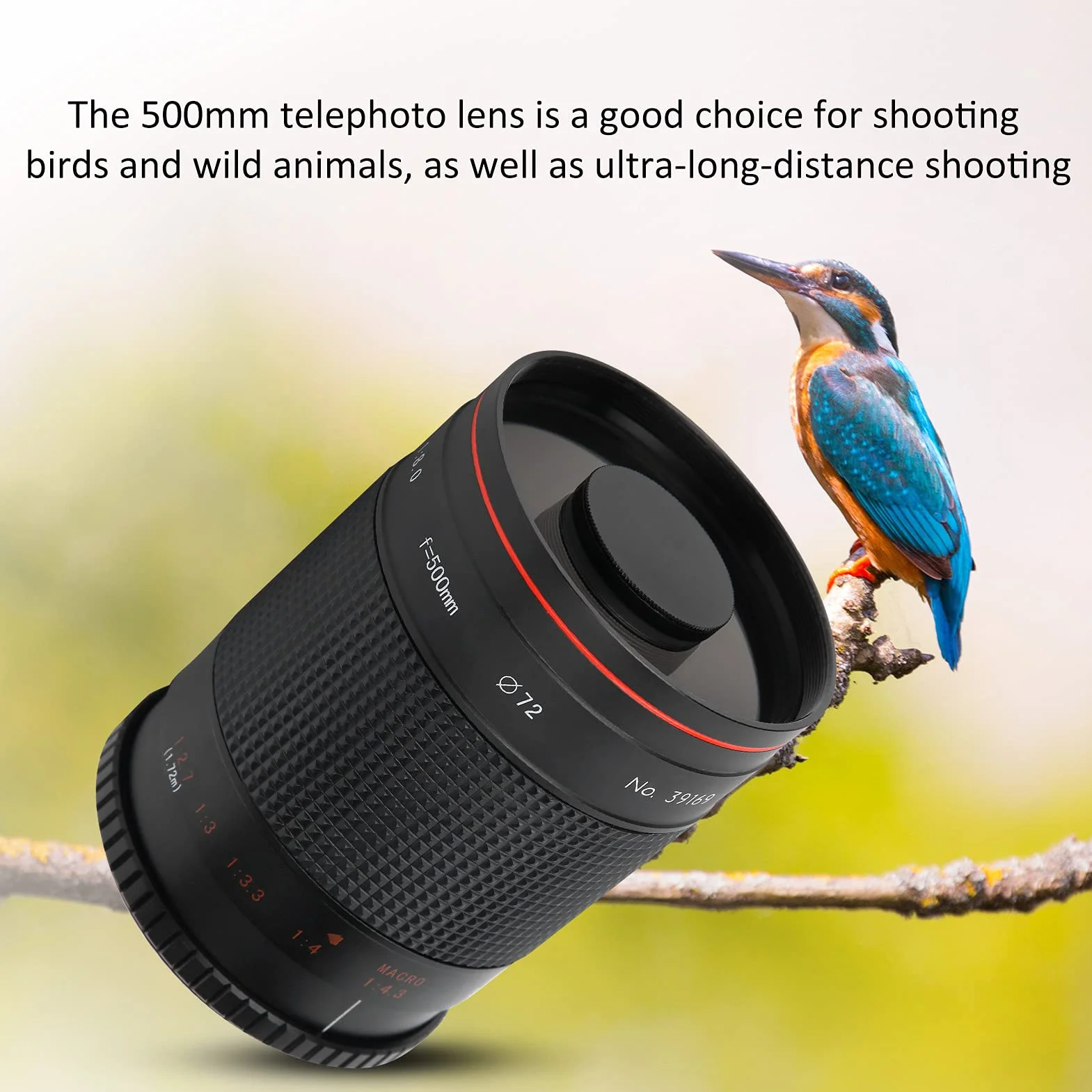 500 Mm F8 Super teleobiektyw lustrzanki do montażu AI-Montaż. Pasuje do aparatu SLR, D850, D810, D800, D780, D750, D500, D7500, D7200, D5600 itd.