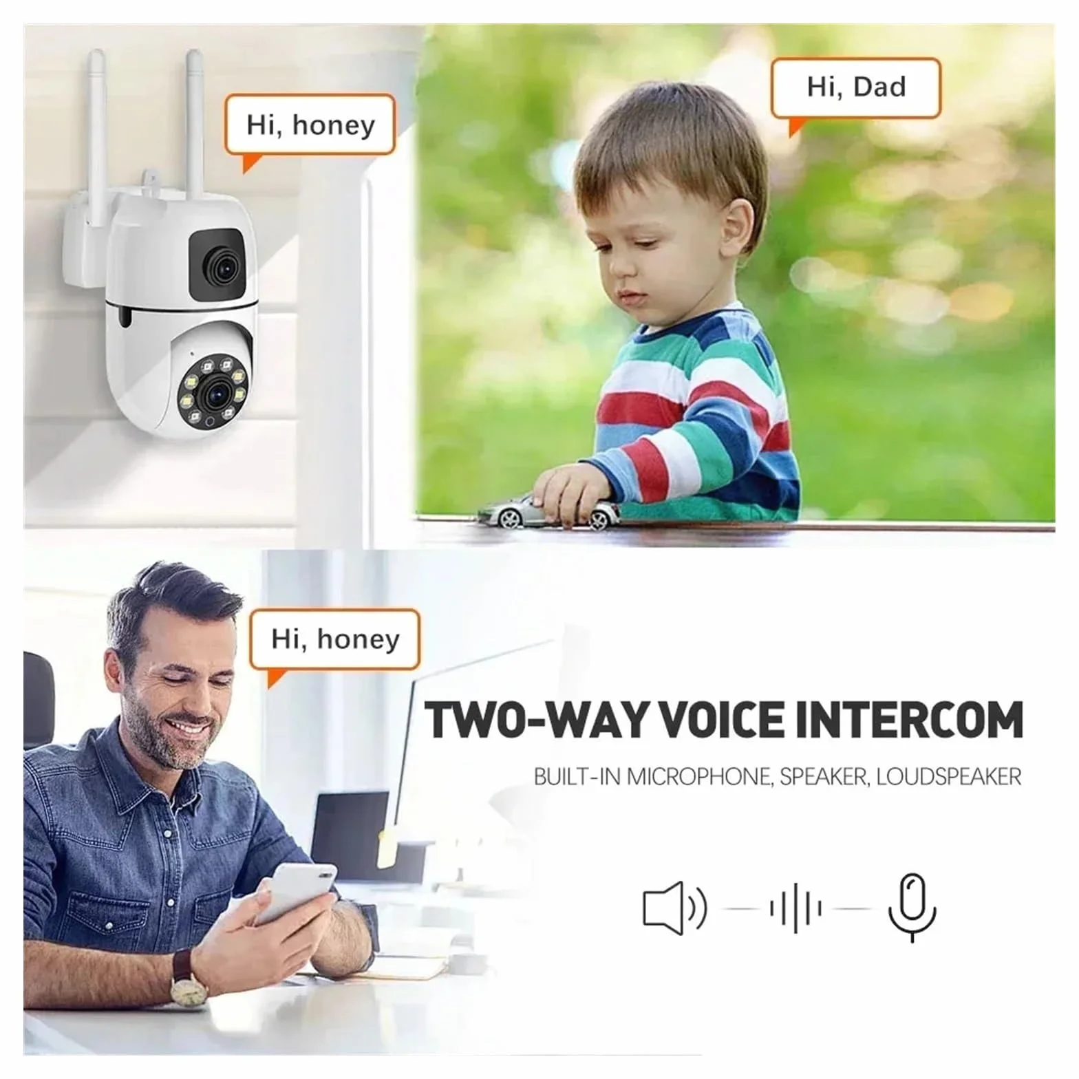 Kamera IP 4MP z podwójnym obiektywem WiFi Bezprzewodowa ochrona wewnętrzna Połączenie Bluetooth Kamery do monitoringu CCTV PTZ(4MP Add 64G SD)