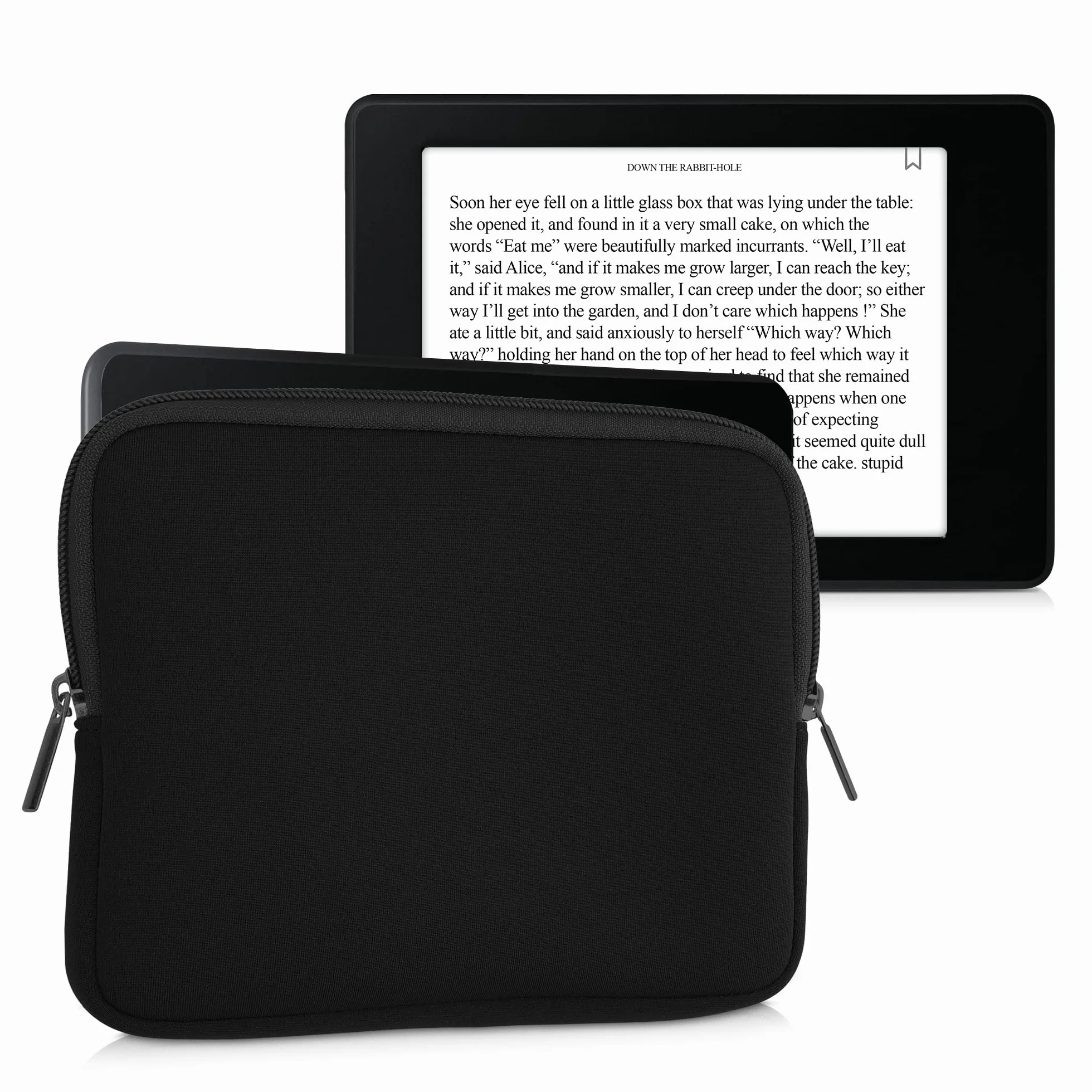 kwmobile pokrowiec ochronny do czytnika e-czytników - Etui ochronne 17,5 x 14,7 cm do neoprenowego e-czytnika - Czarny