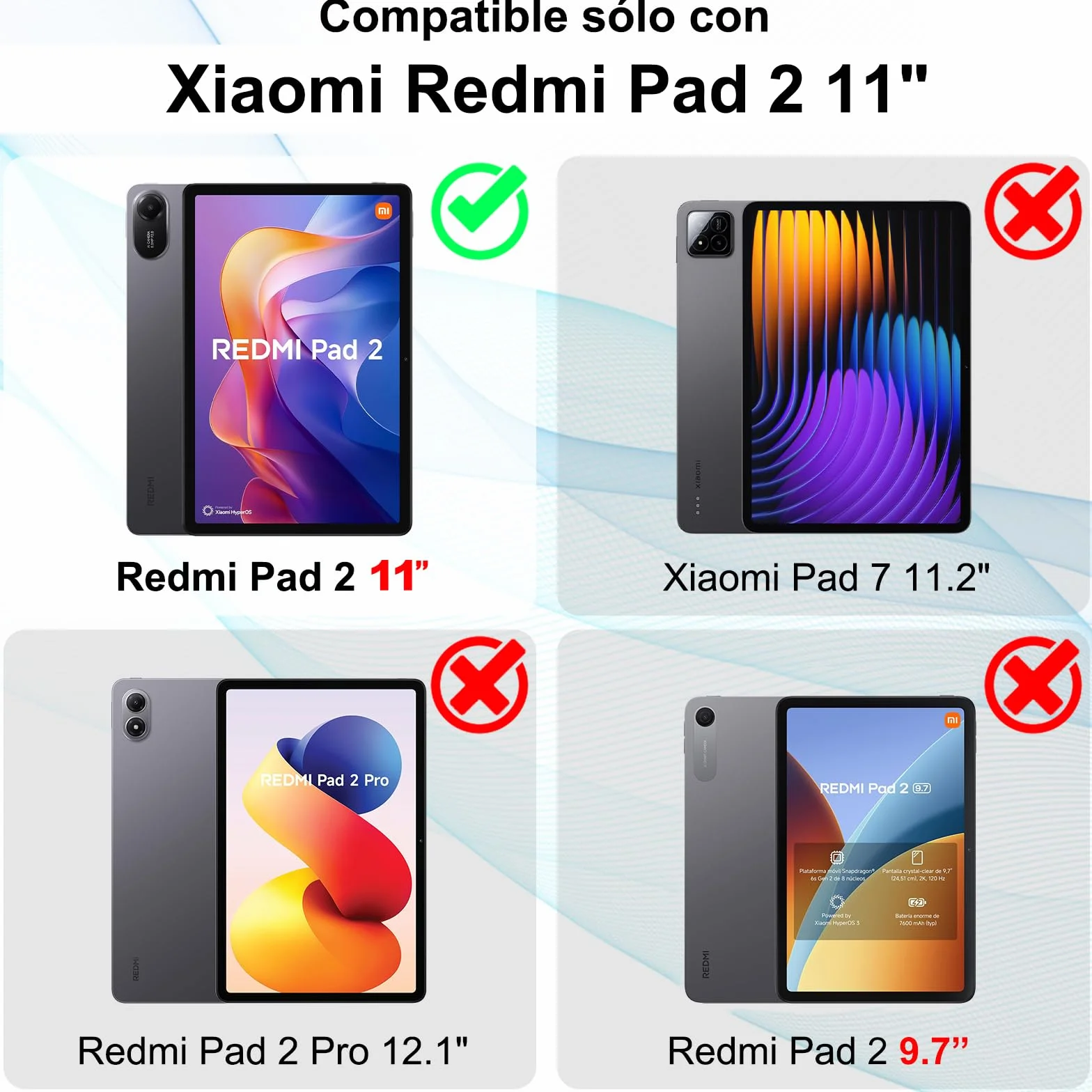 Etui do Xiaomi Redmi Pad 2 (11 Cali, Model 2025) - Ultracienkie Etui Ochronne z Funkcją Podstawki i Automatycznym Wybudzaniem/Uśpieniem do Xiaomi Redmi Pad 2 11", Czarne