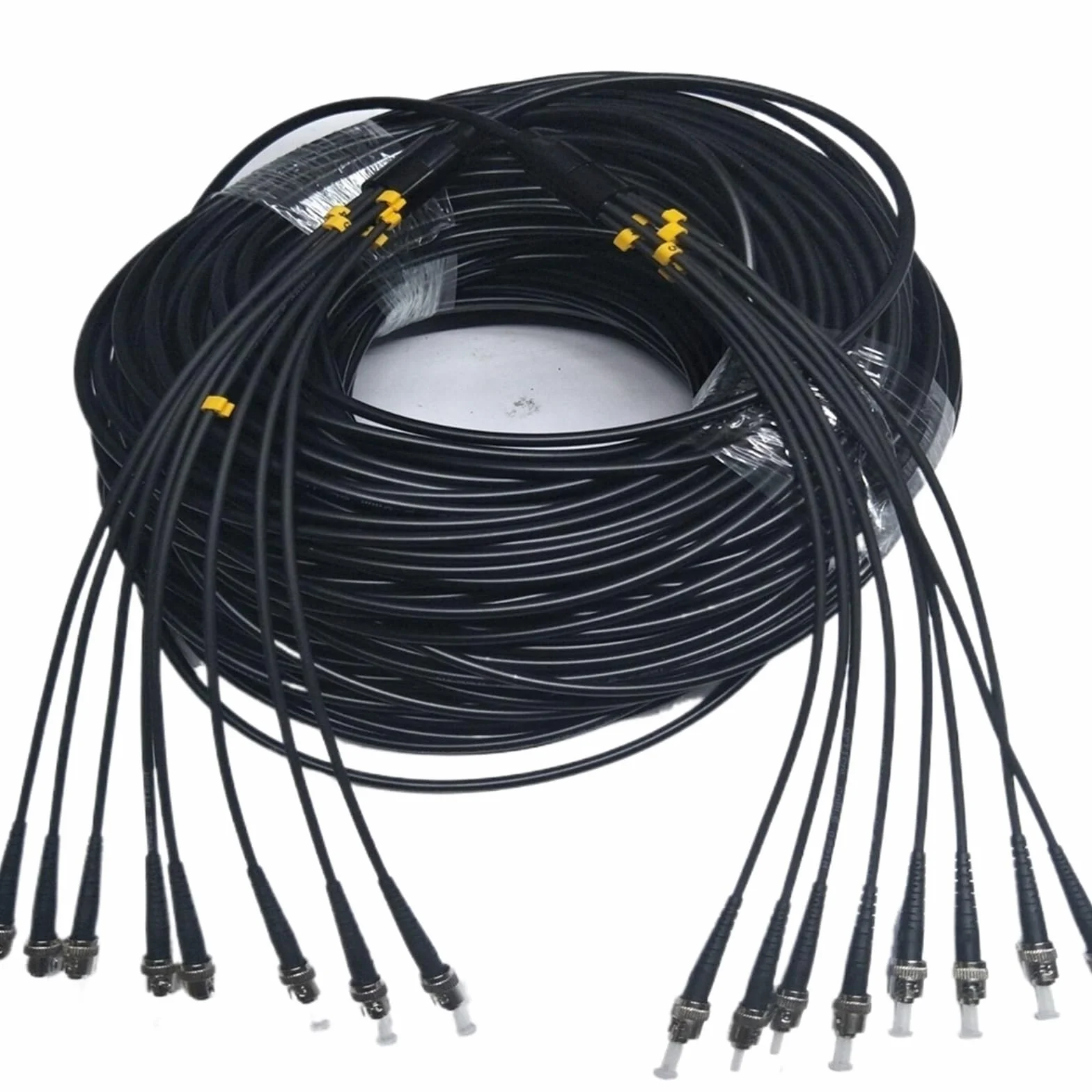 8-rdzeniowy kabel krosowy z włókna pancernego TPU 150M-300M LSZH SM czarny 8C SC LC FC ST A jednomodowy 8 włókien optyczny kabel połączeniowy 200 M250M (200 m TPU SC-SC)
