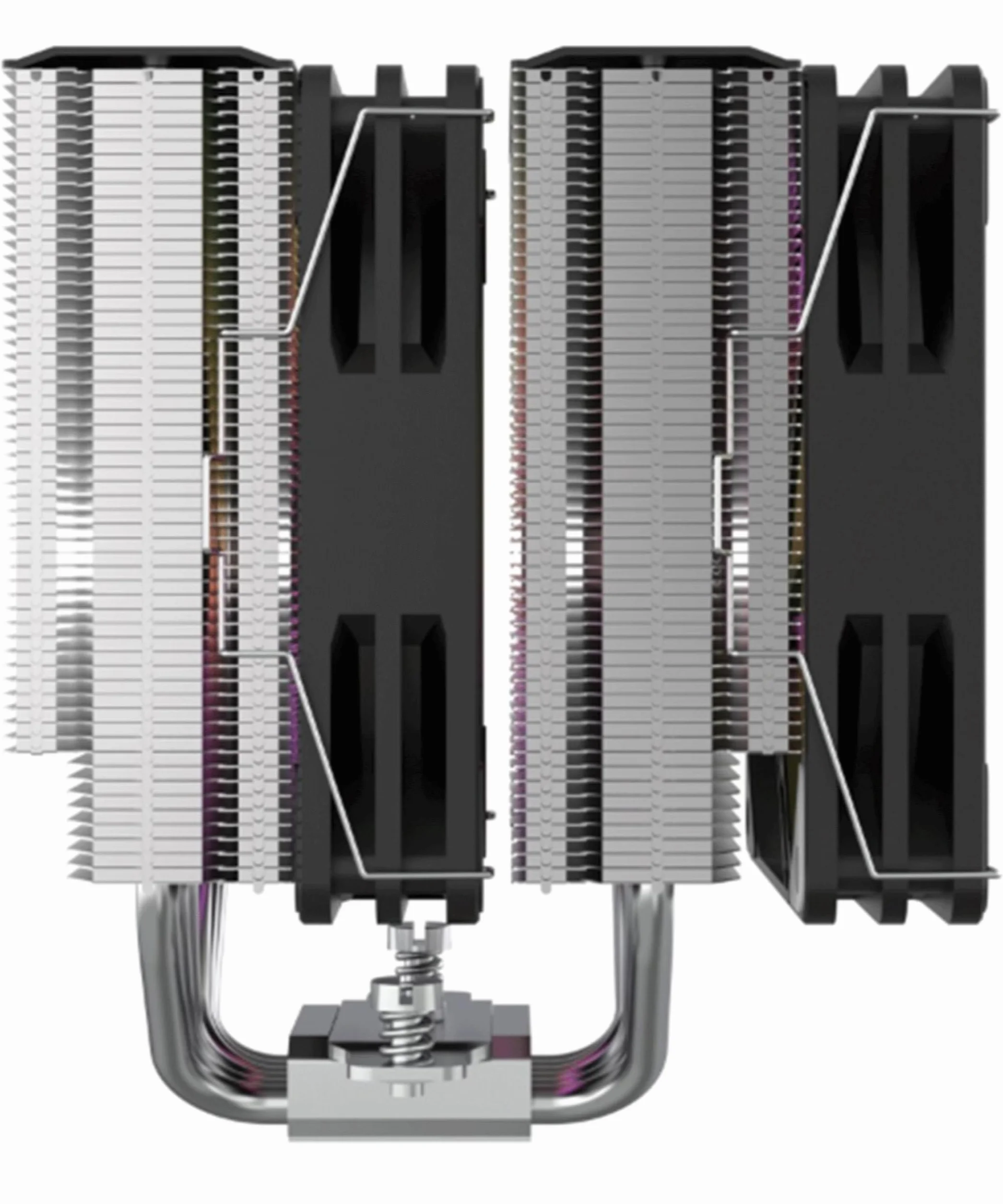 Tytanowy, czarny, Dual Tower CPU chłodnica z 2 wentylatorami ARGB 120 mm, do 265 W, 6 rur grzewczych, do Intel & AMD, AM4 AM5 LGA1700 LGA1200