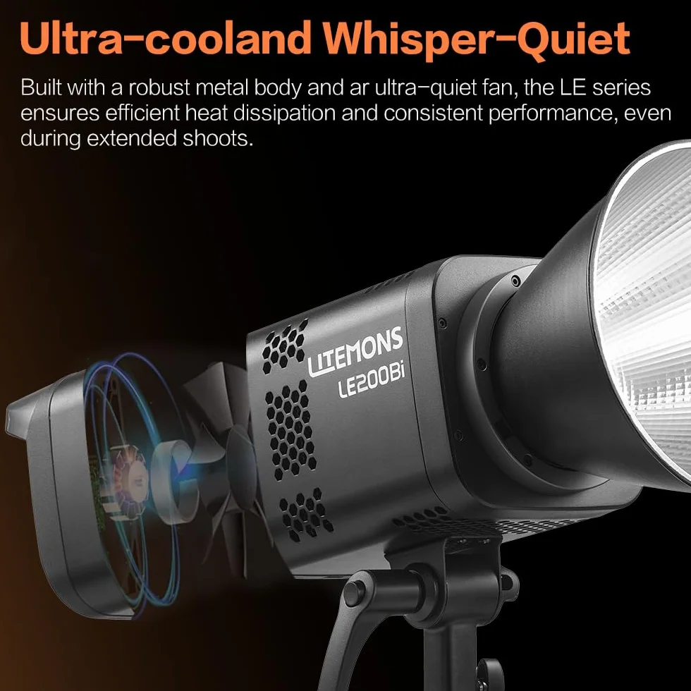 GODOX LE200Bi Zestaw oświetlenia wideo LED, dwukolorowa dioda COB o mocy 220 W z softboxem, statyw 280 cm, 2800 K–6500 K, CRI 98+, sterowanie Bluetooth/DMX do studia, filmowania na YouTube