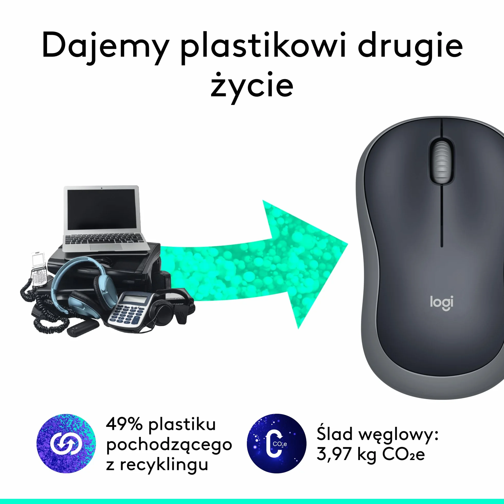 Logitech M185 910-002235 Mysz, Szary/Czarny, 2,4 GHz