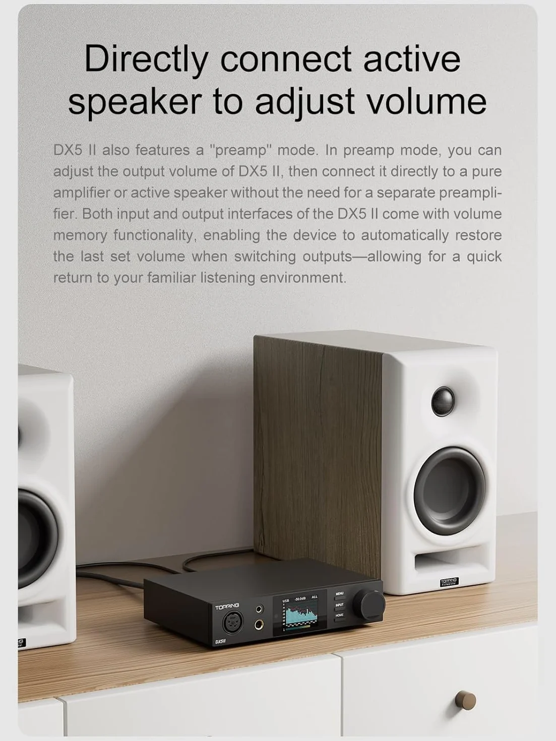 Topping DX5 II DAC Bluetooth 5.1 wzmacniacz słuchawkowy, chip DAC ES9039Q2M, wzmocnienie X-Hybrid, 10-pasmowe wyrównywanie i zbalansowane wyjście, USB XMOS, wysoka rozdzielczość, RC, srebrny
