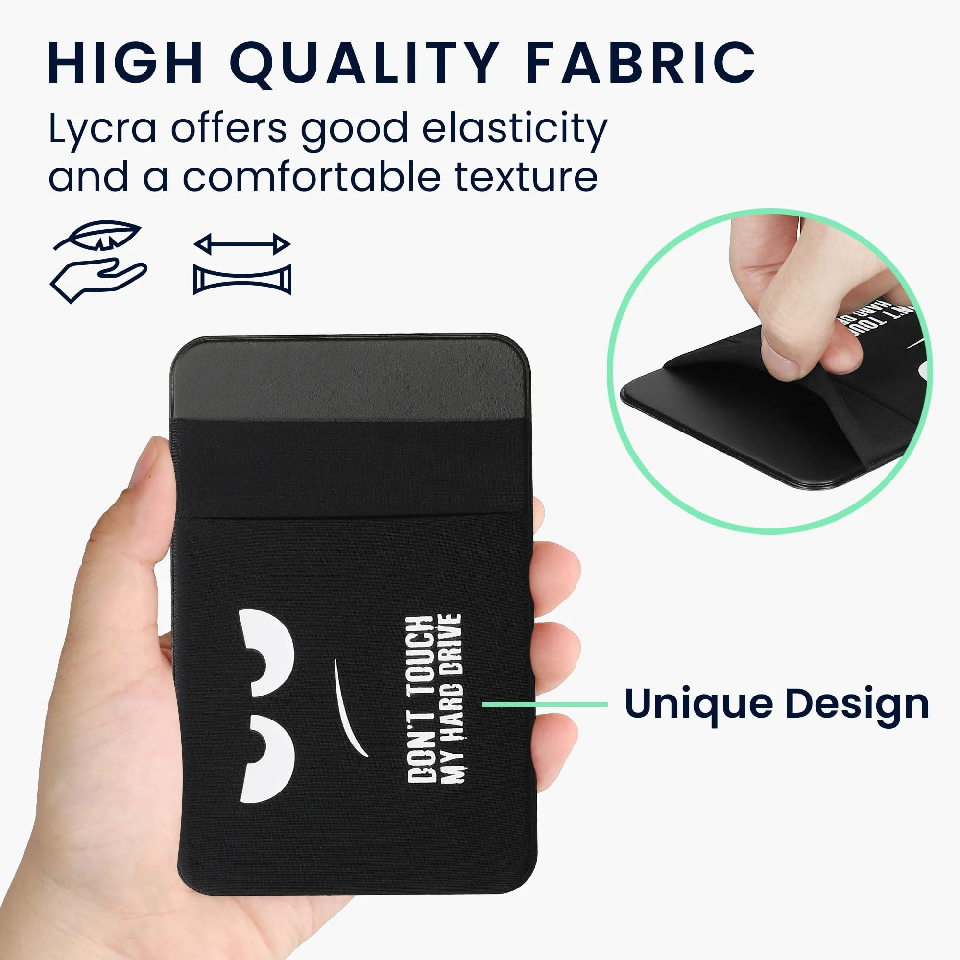 kwmobile Zewnętrzne etui na dysk twardy kompatybilny z SanDisk Portable SSD, Samsung T7, Crucial X8, HDD etui - 13 x 8,3 cm - uchwyt SSD z 2 przegródkami - Don't touch my Hard Drive