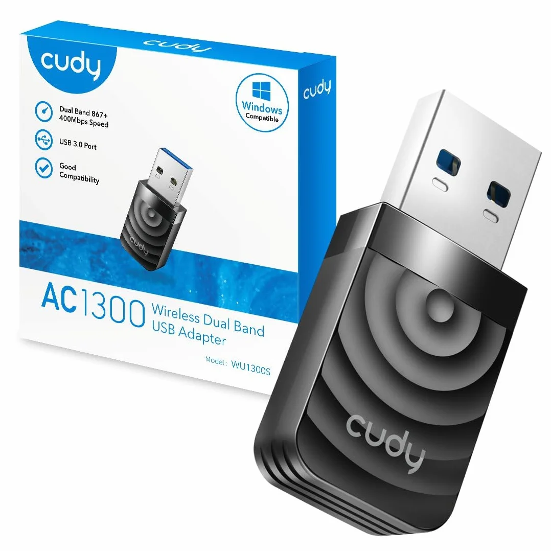 Cudy AC 1300 Mbps WiFi Adapter USB 3.0 na PC, 5Ghz/2.4Ghz, czarny