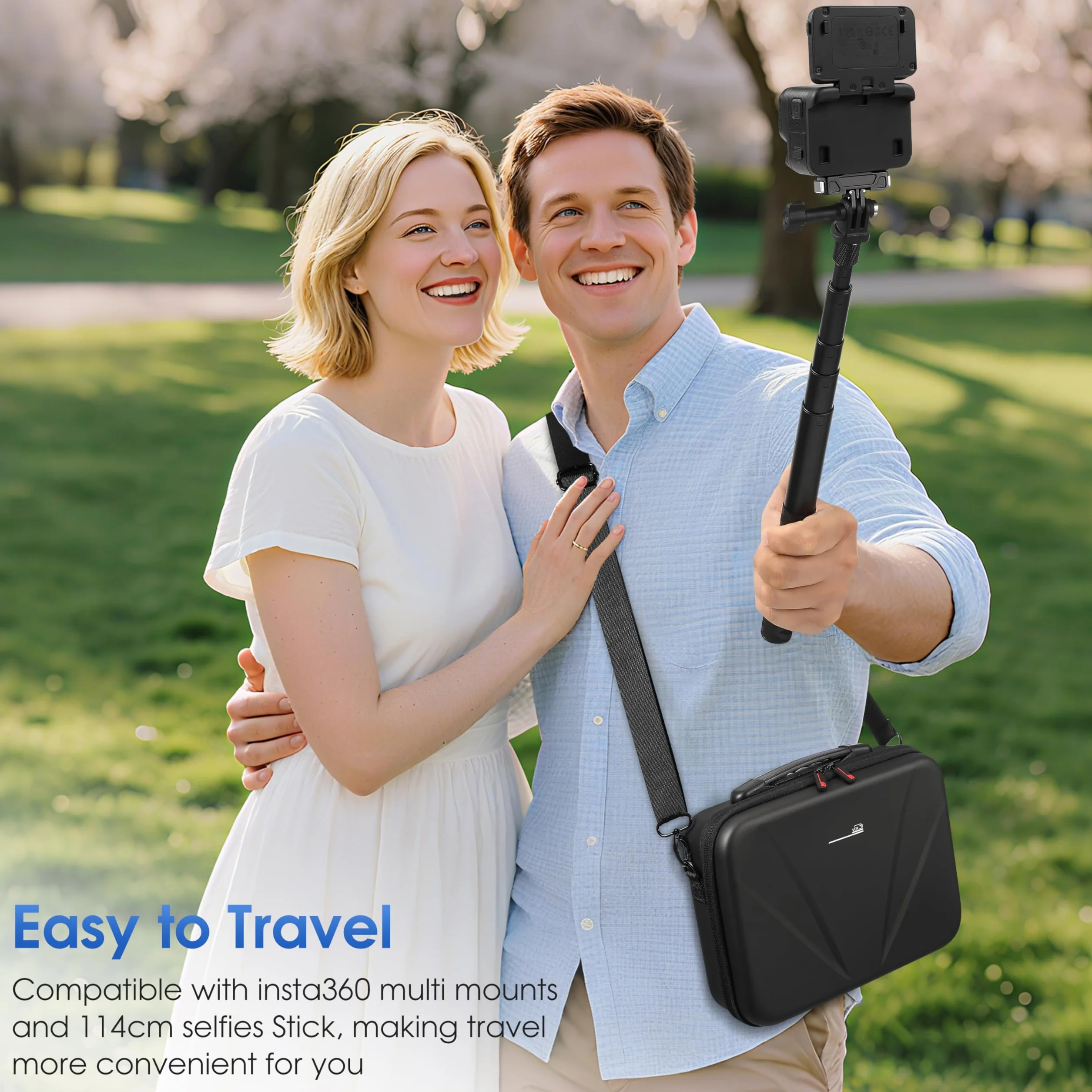 Torba transportowa na akcesoria do Insta360 ACE Pro/Ace Pro 2 Xplorer Grip Kit, torba na zdjęcia podróżne do Insta 360 Multi Mount/kijek do selfie 114 cm
