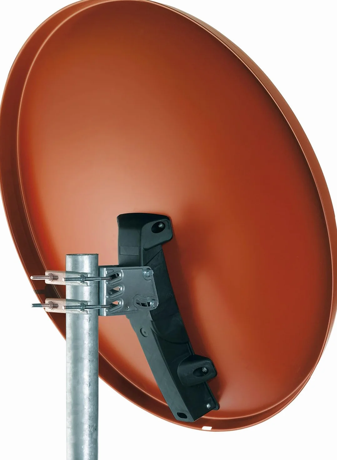 SCHWAIGER antena satelitarna LNB ramię nośne uchwyt masztu miska satelitarna aluminium 74,5 x 84,5 cm ceglana