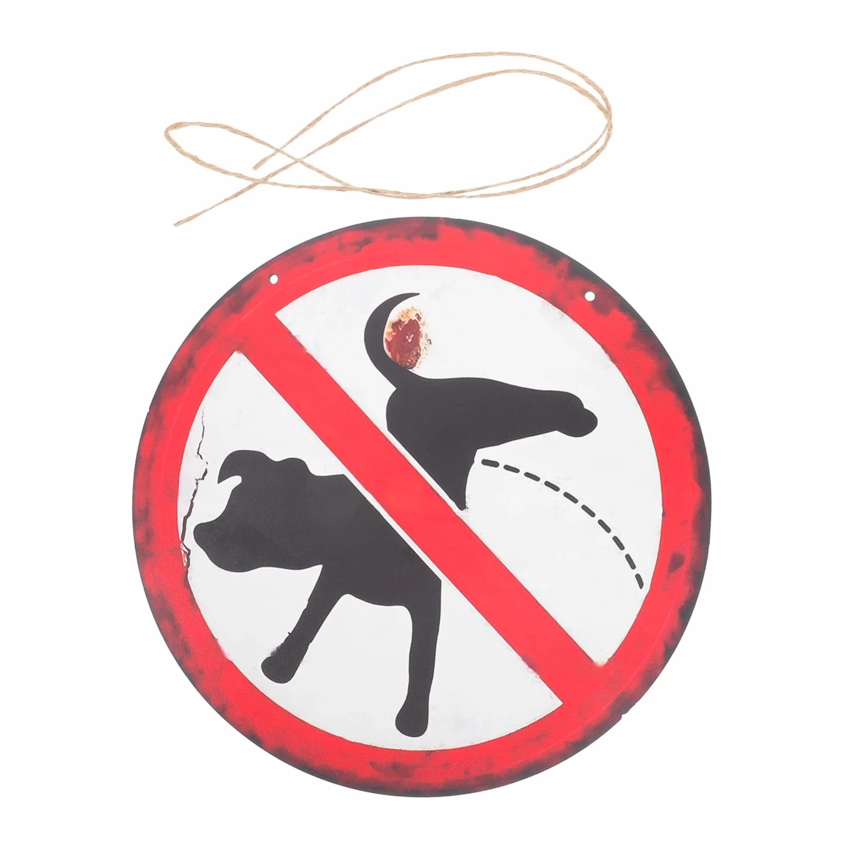 Retro No Dog Poop Sign Aged Decorative Lawn Garden Keep Clean Pet Waste Management Outdoor Decoration