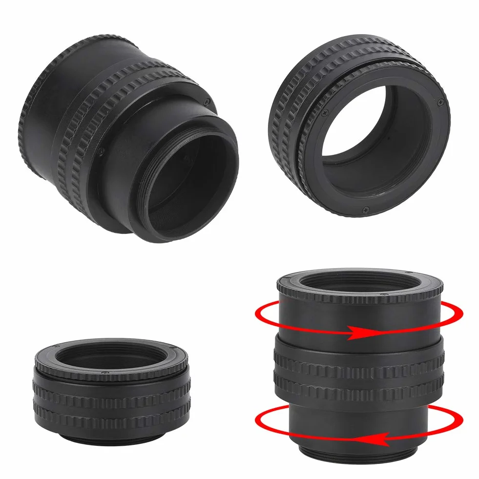 Teleobiektyw Helicoid M42 M42 dla Aluminiumoy M42 do M42ing Adapter Obiektywu Helikoidalnego Adapterro Tube Akcesoria 25 55Mm M42 do M42 Helicoid Czarny