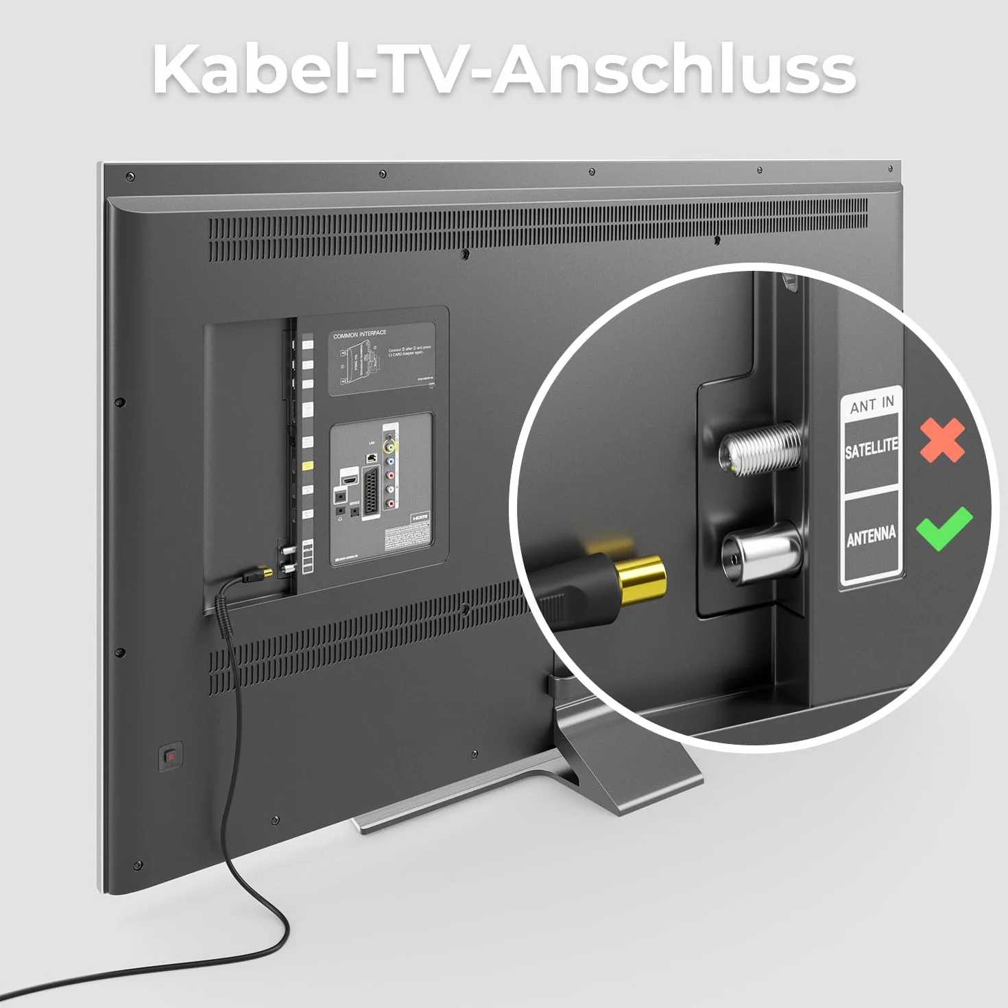 deleyCON 6m TV Kabel Antenowy IEC HDTV Koncentryczny 4-Krotne Ekranowanie Rdzeń Ferrytowy DVB-T DVB-T2 DAB Czarny