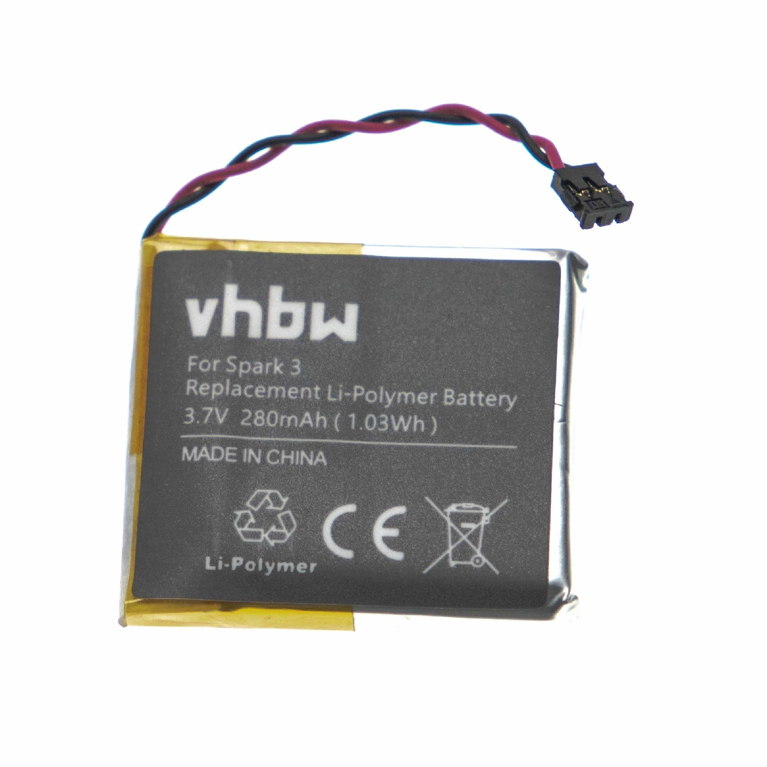 vhbw Akumulator kompatybilny z Tomtom Adventure Smartwatch zegarek fitness (280 mAh, 3,7 V, litowo-polimerowy)
