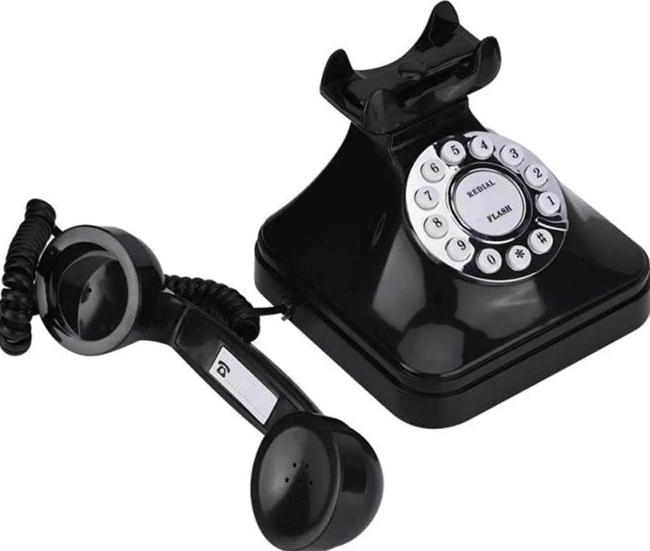 WangXLDD Klasyczny telefon w stylu retro w stylu vintage z przyciskiem staromodny telefon stacjonarny na biurko do domu biura hotelu i baru