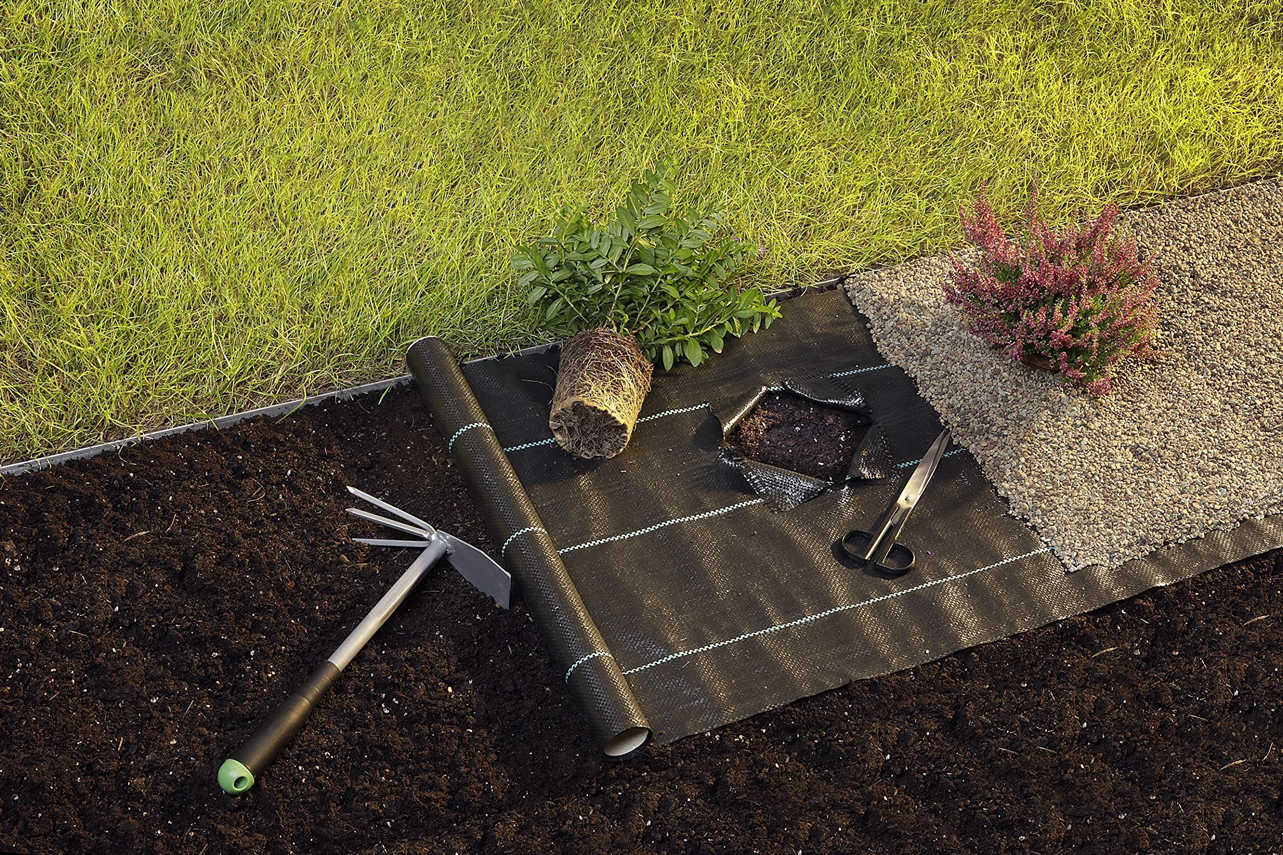 GardenMate Tkanina przeciw chwastom 100 g/m² 2 m x 10 m przepuszcza wodę ochrona UV