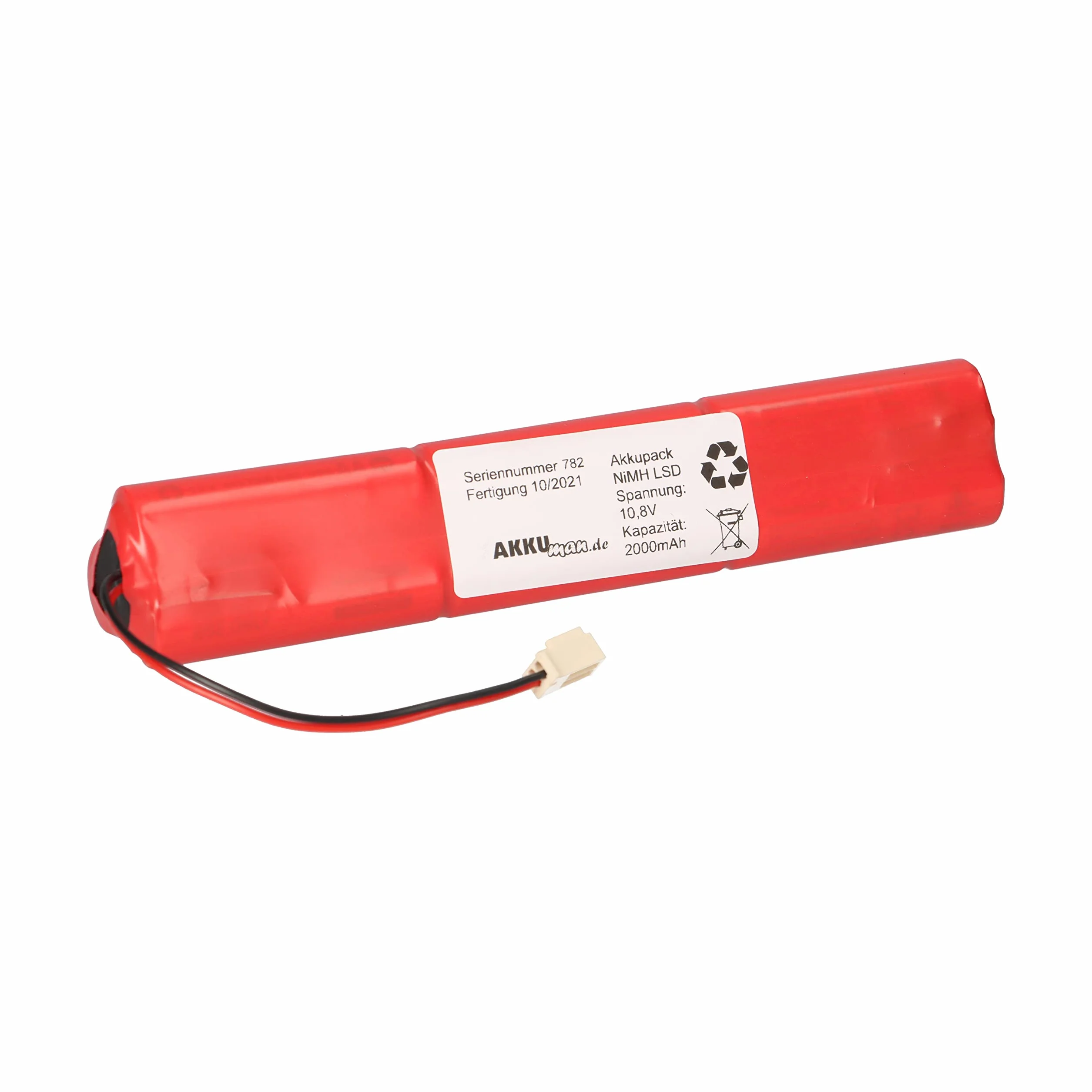 Wymienny akumulator do okien słonecznych Velux, okien dachowych i rolet, 10,8 V 2000 mAh NiMH, z kablem i gniazdem
