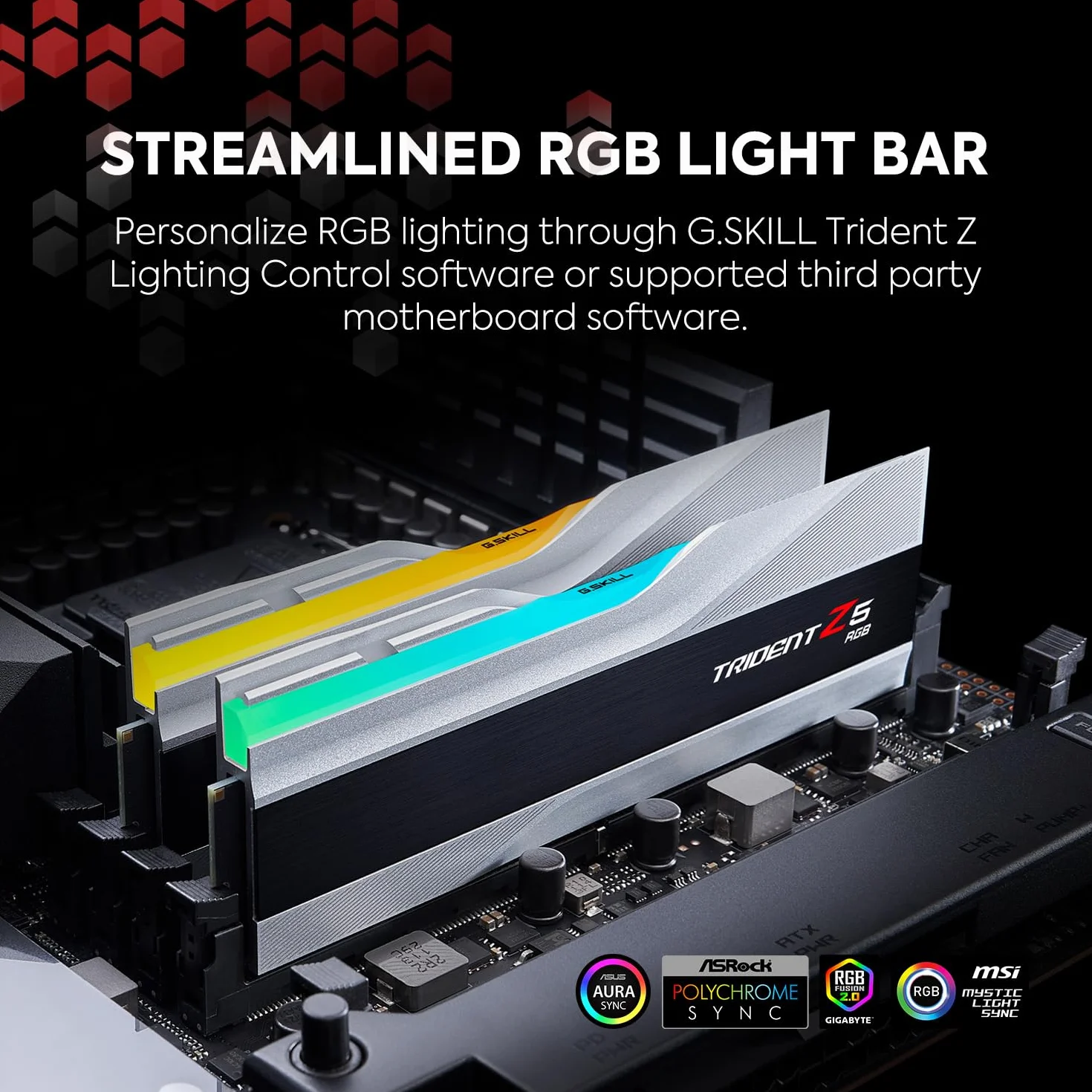 32GB G.Skill DDR5 Trident Z5 RGB 6000MHz CL36 1.35V Dual Channel Kit 2x 16GB Silver