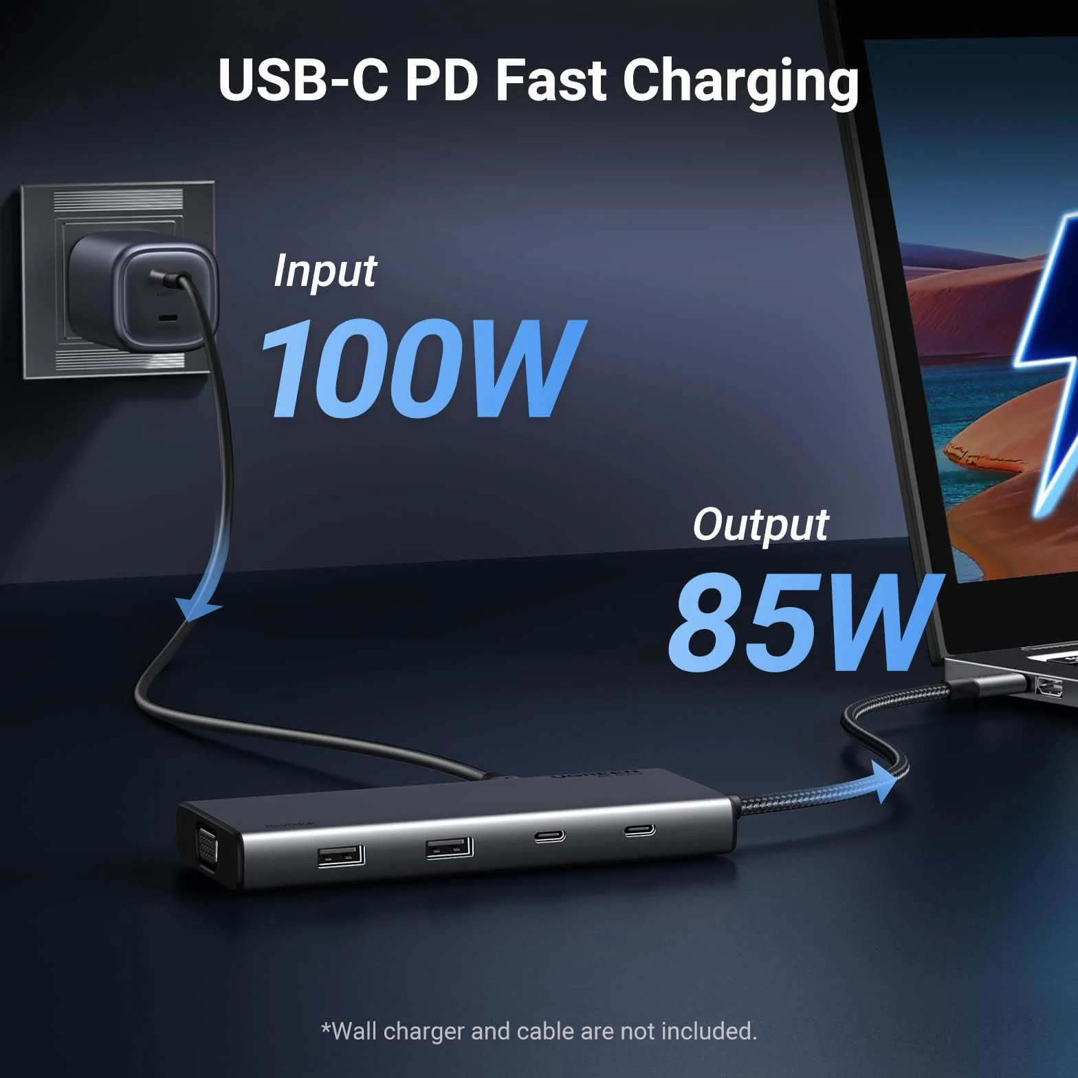 UGREEN Steam Deck Dock Stacja dokująca 9 w 1 4K@60Hz HDMI 10Gbps USB Ports Regulowany stojak Kompatybilny z Steam Deck OLED, ASUS ROG Ally, Lenovo Legion Go, MSI Claw, iPad Air/Pro, MacBook itp.