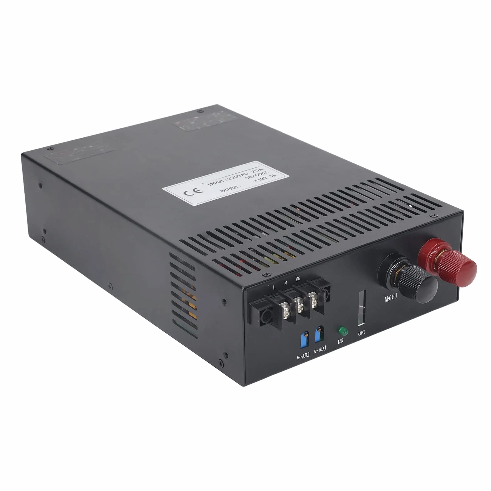 Yosoo Health Gear Regulowany Zasilacz Impulsowy, Zasilacz Prądu Stałego ze Stali Nierdzewnej 220 V 2500 W z Miękkim Startem, inteligentną ochroną, Szybkim Odprowadzaniem Ciepła do Automatyki (36V)