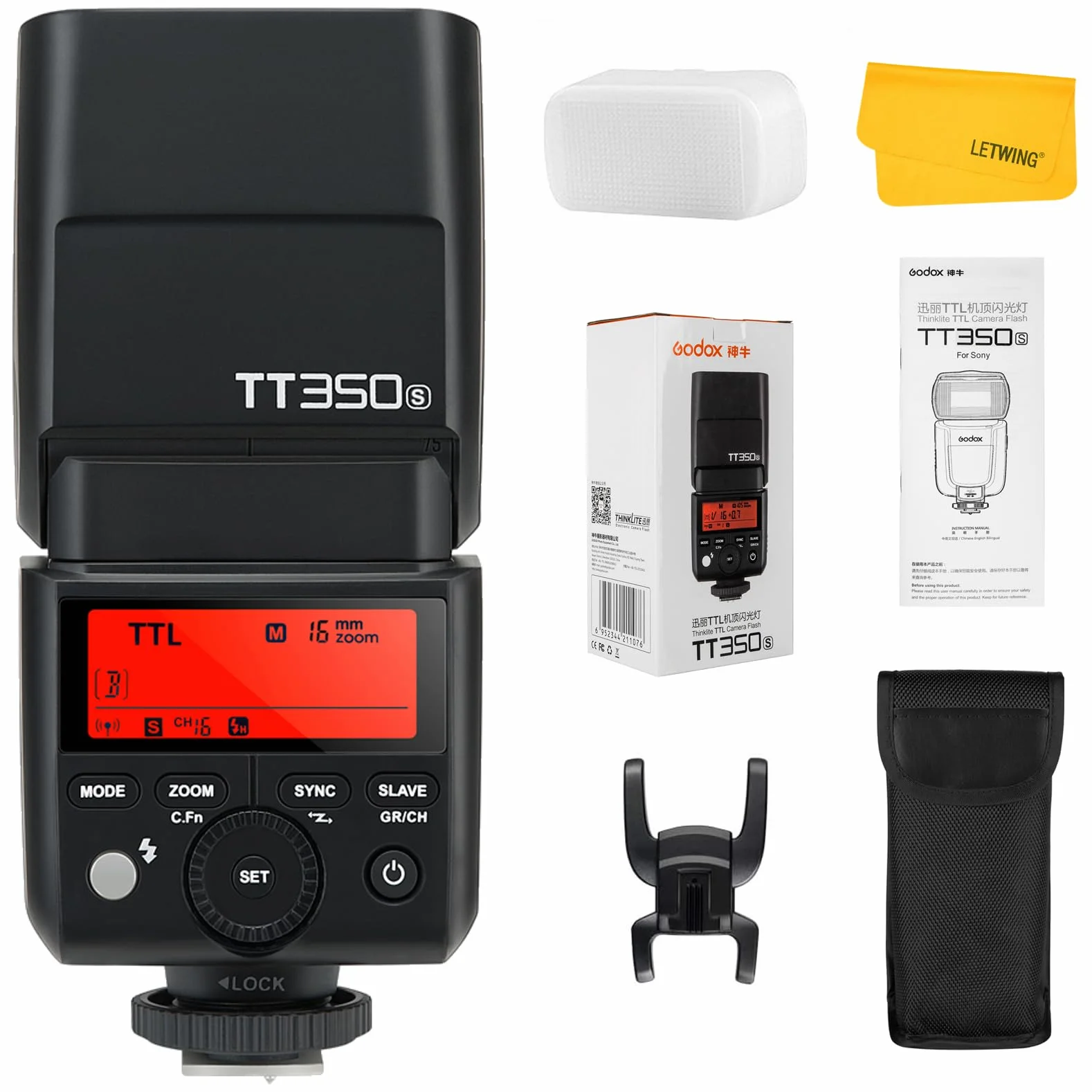 Godox Lampa błyskowa TT350S z 2,4G HSS 1/8000s TTL GN36 Speedlite kompatybilna z aparatem cyfrowym Sony