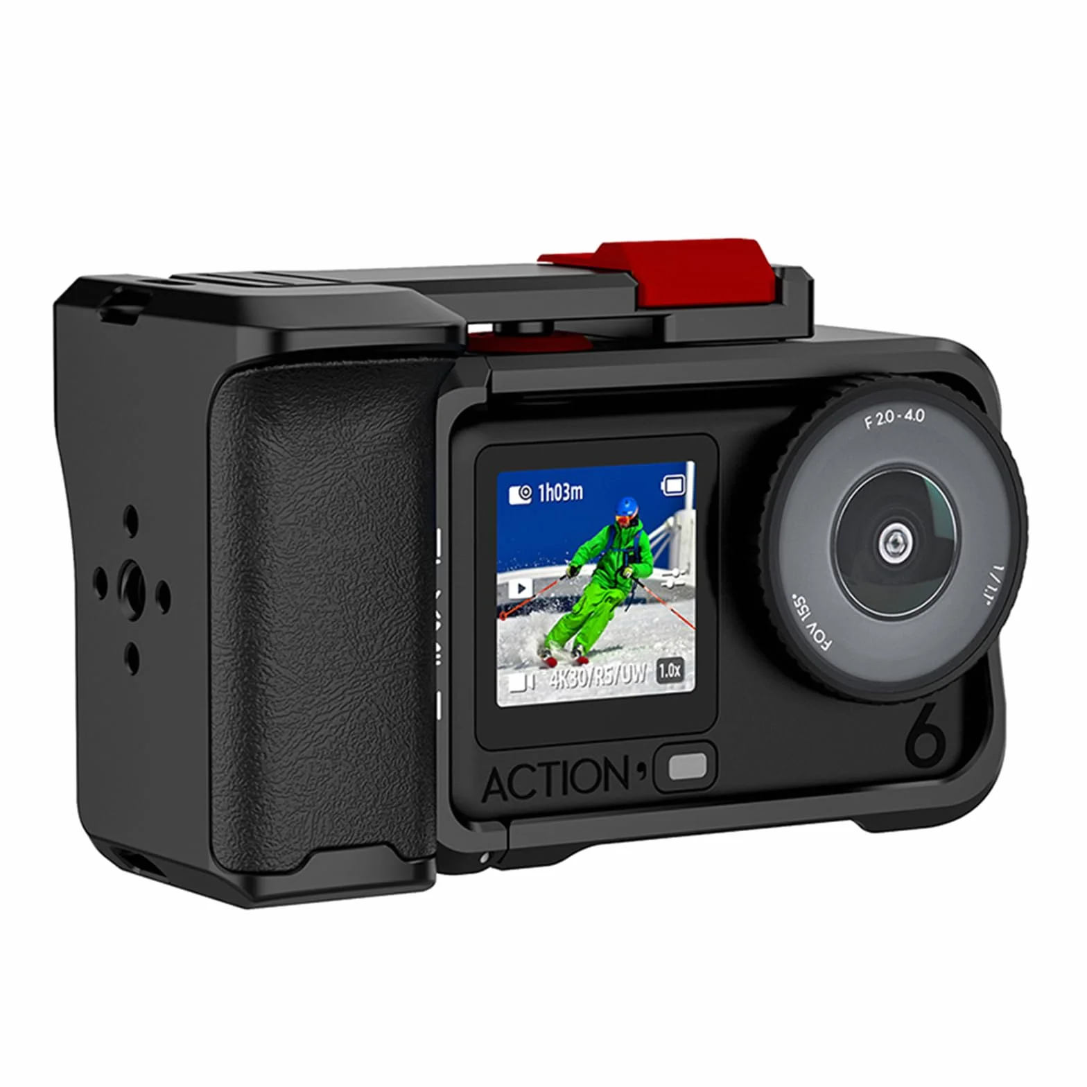 Zestaw uchwytów ulicznych do DJI Osmo Action 6, metalowy uchwyt do kamery z klatką dla królika, ergonomiczną konstrukcję, klatka ze stopu aluminium do DJI OSMO ACTION 6, akcesoria do kamer