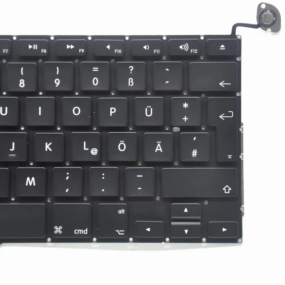 Klawiatura do laptopa / Notebook Keyboard zamiennik wymiana niemiecka QWERTZ do MacBook Pro Unibody 33,8 cm 13,3" A1278 A1279 A1280 2008 2009 2010 2011 2012 (niemiecki układ klawiatury)