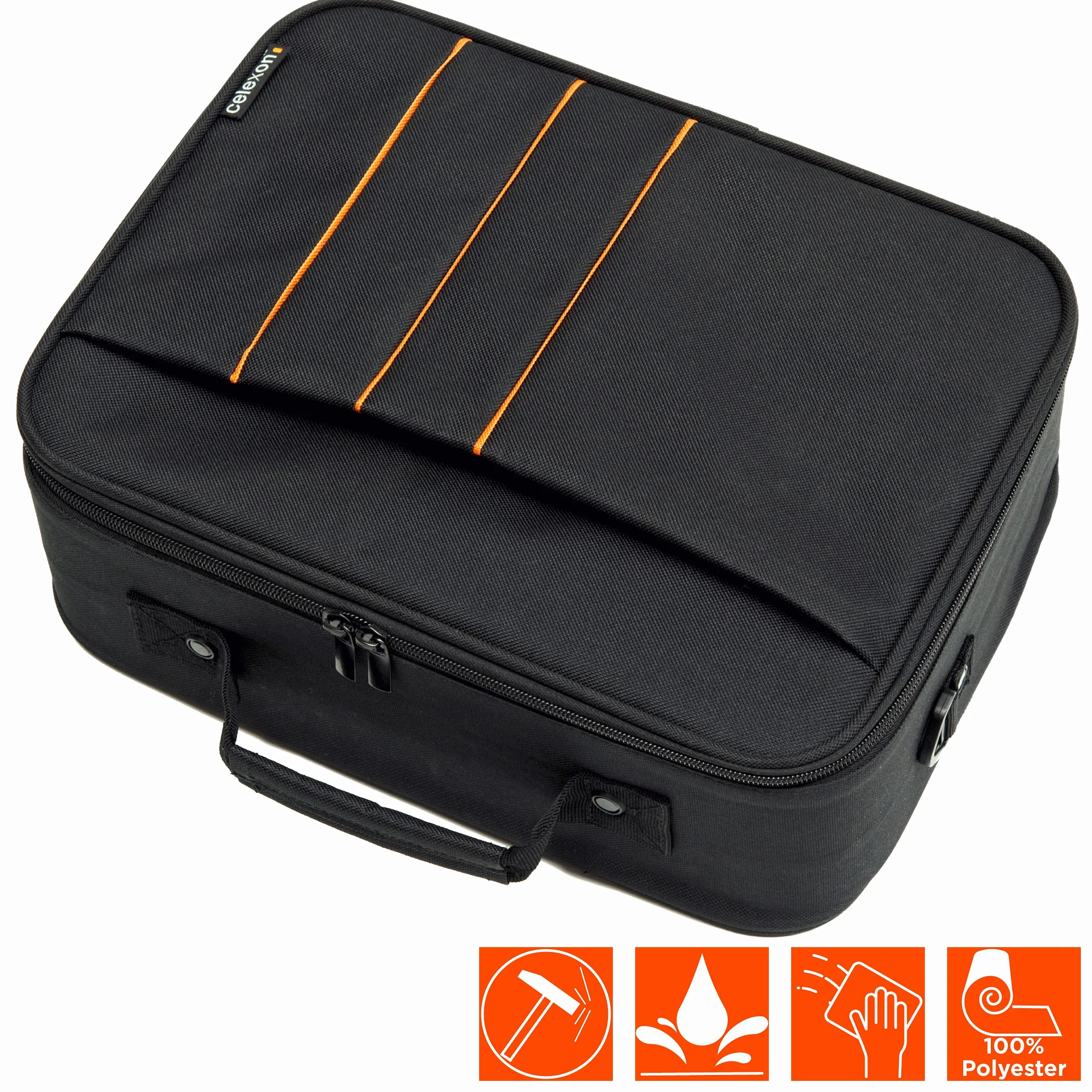 celexon Torba do rzutnika Economy – 41 x 29 x 15 cm – twarda obudowa – odporna na działanie wody i zmywalna – 100% poliester – czarna