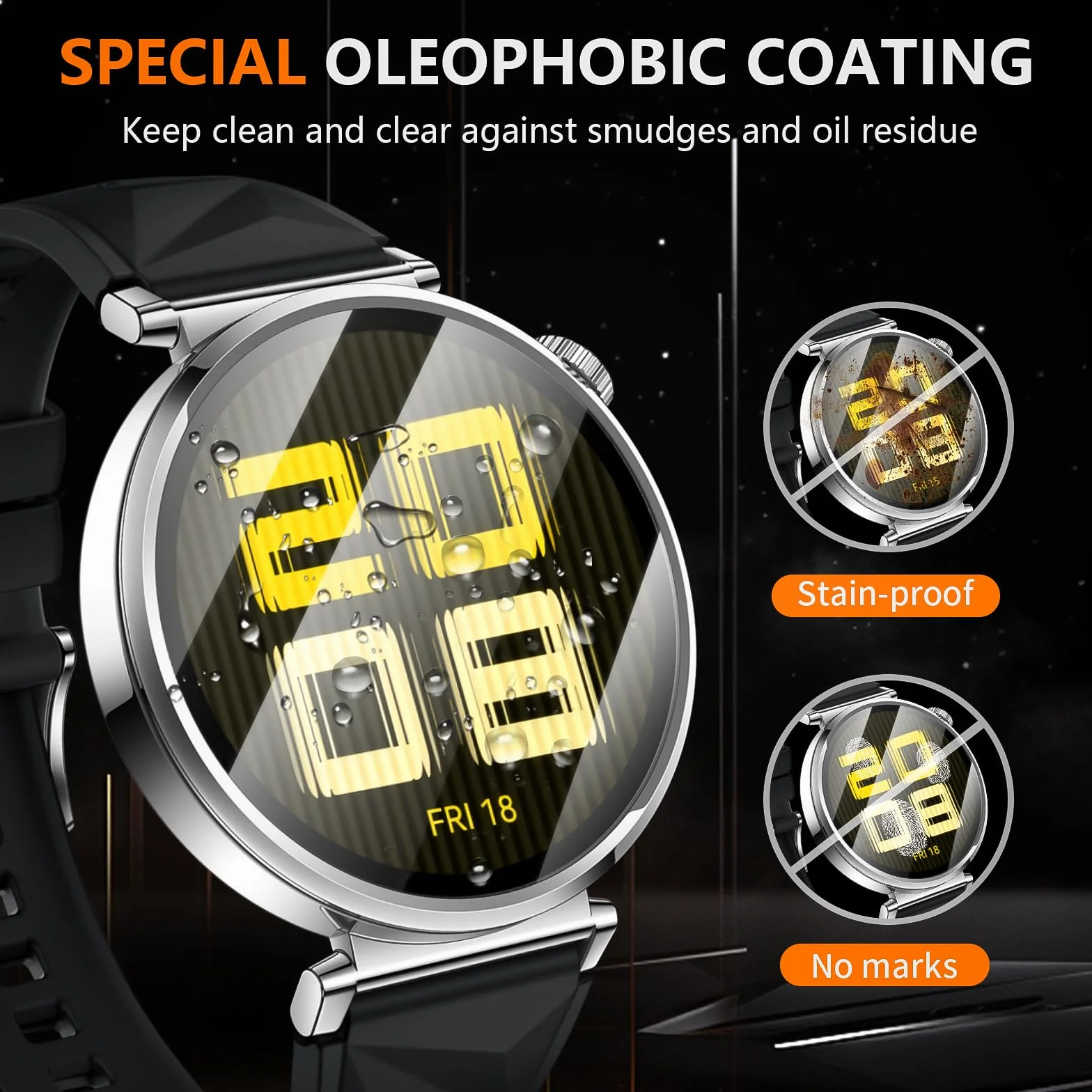 Diruite Ochraniacz Ekranu do HUAWEI Watch GT 5 41mm, HD Szkło Hartowane Folia Ochronna