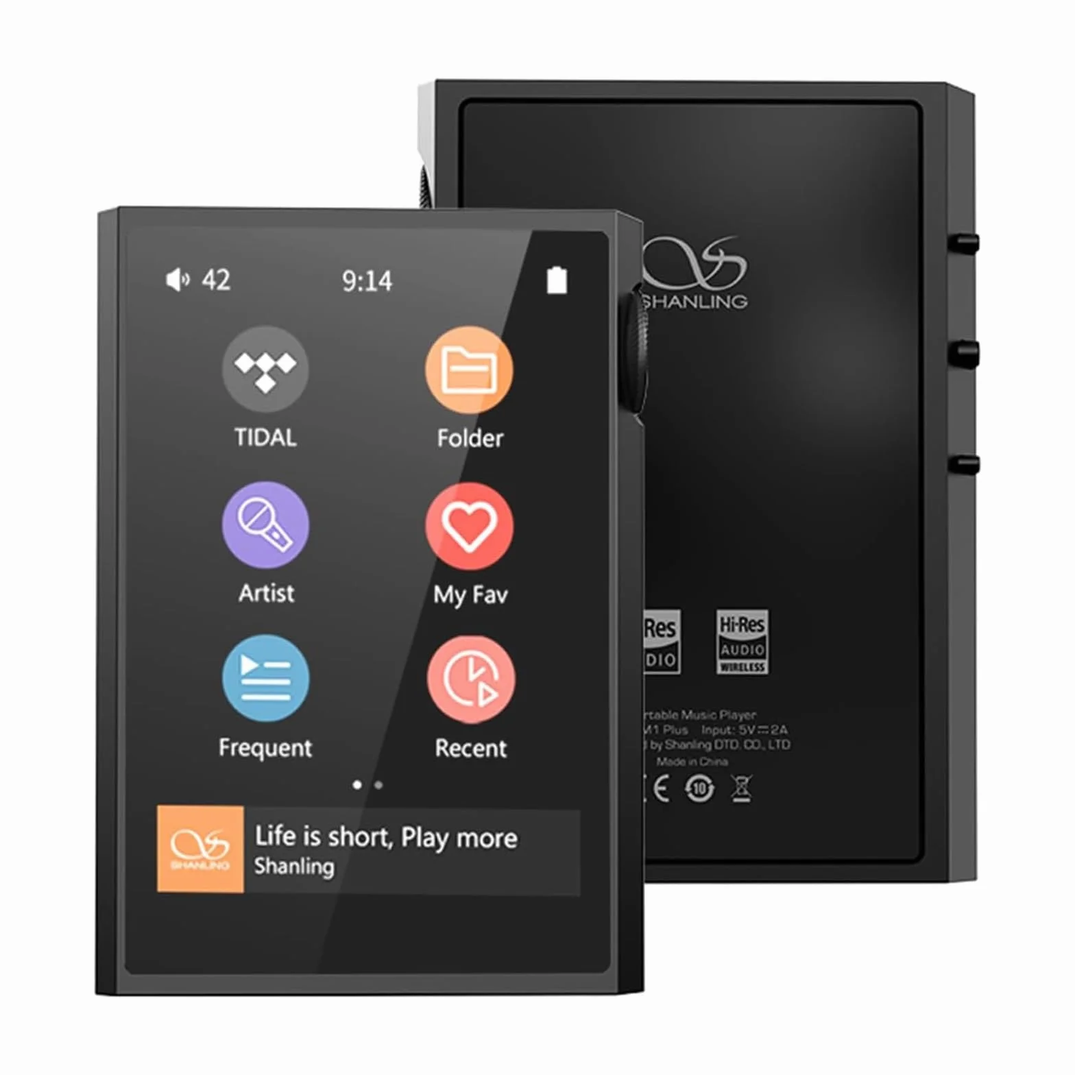 SHANLING M1 Plus Pure odtwarzacz muzyczny, przenośny odtwarzacz MP3 o wysokiej rozdzielczości, cyfrowy odtwarzacz audio Bluetooth 5.2, ES9069Q DAC, 768 kHz/32 bit, DSD512, 661 mW przy wyjściu 32 Ω